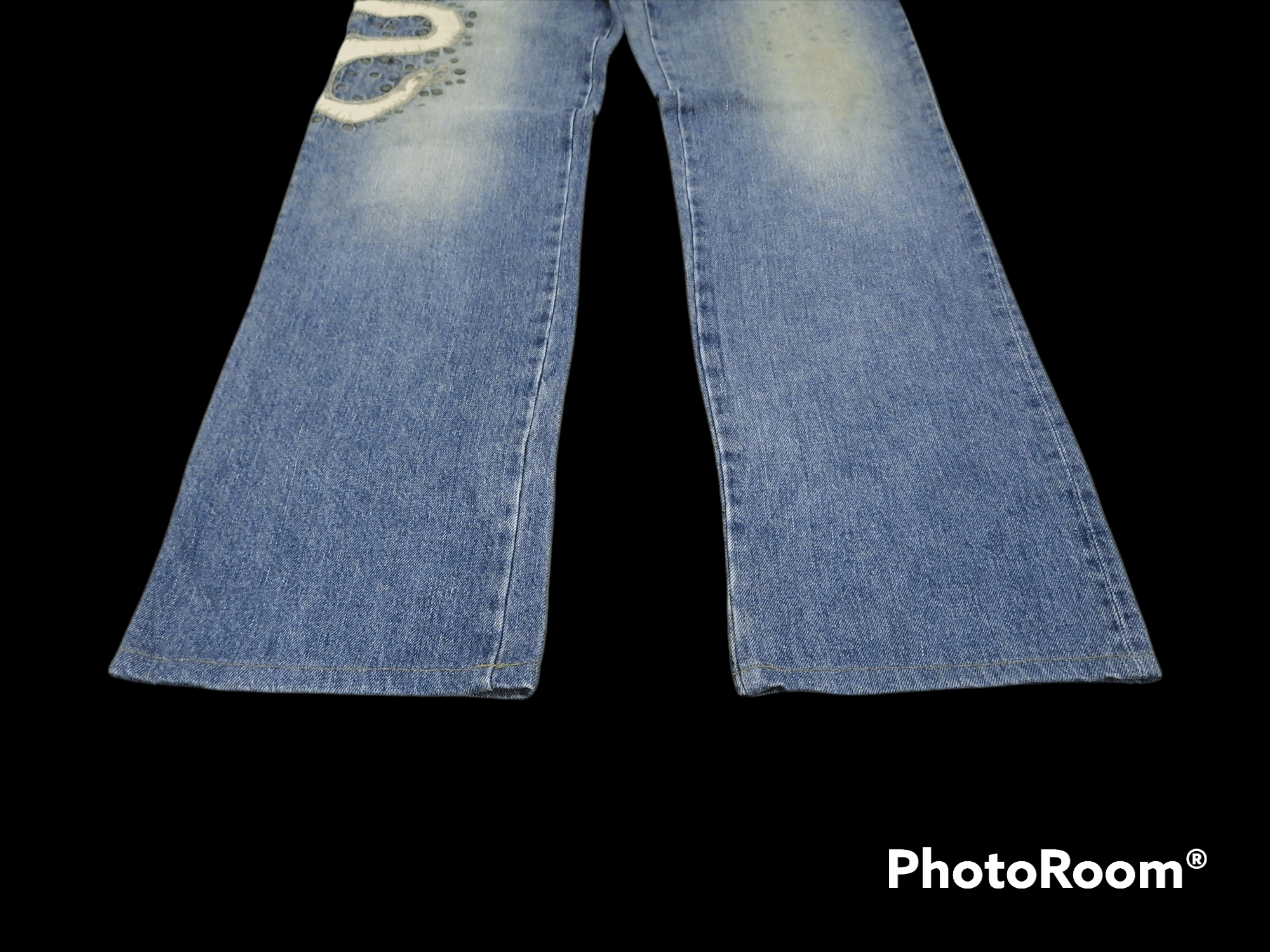 Hysteric Glamour Made In Japan Prigs Snake Embroided Studded Denim Pants Size US 32 / EU 48 - 3 Thumbnail