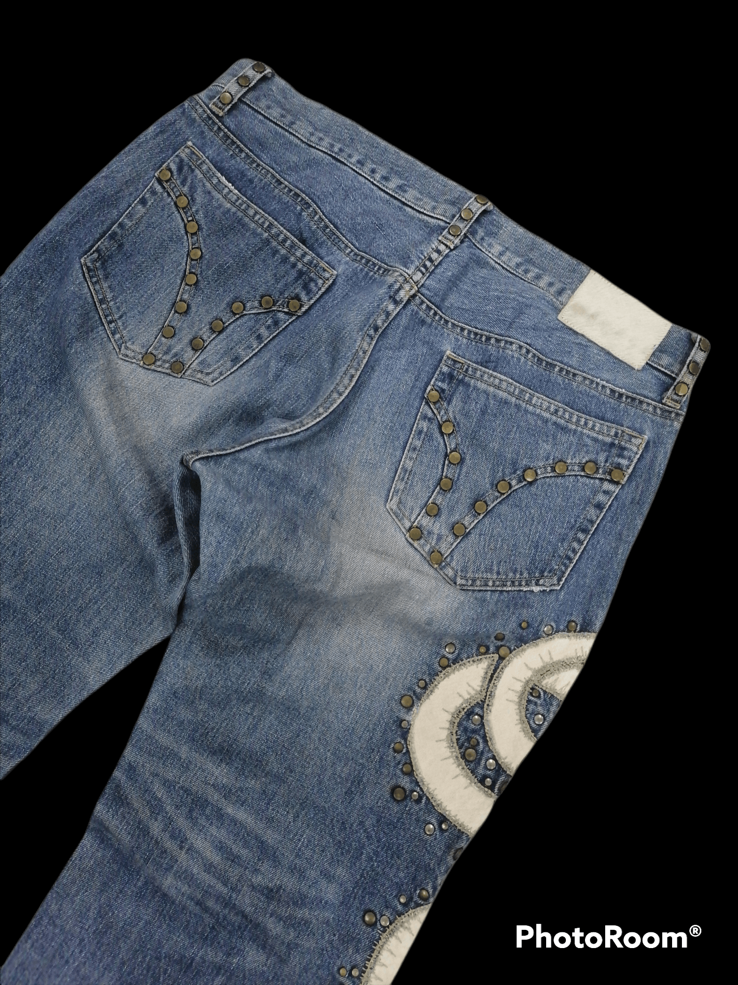 Hysteric Glamour Made In Japan Prigs Snake Embroided Studded Denim Pants Size US 32 / EU 48 - 7 Thumbnail