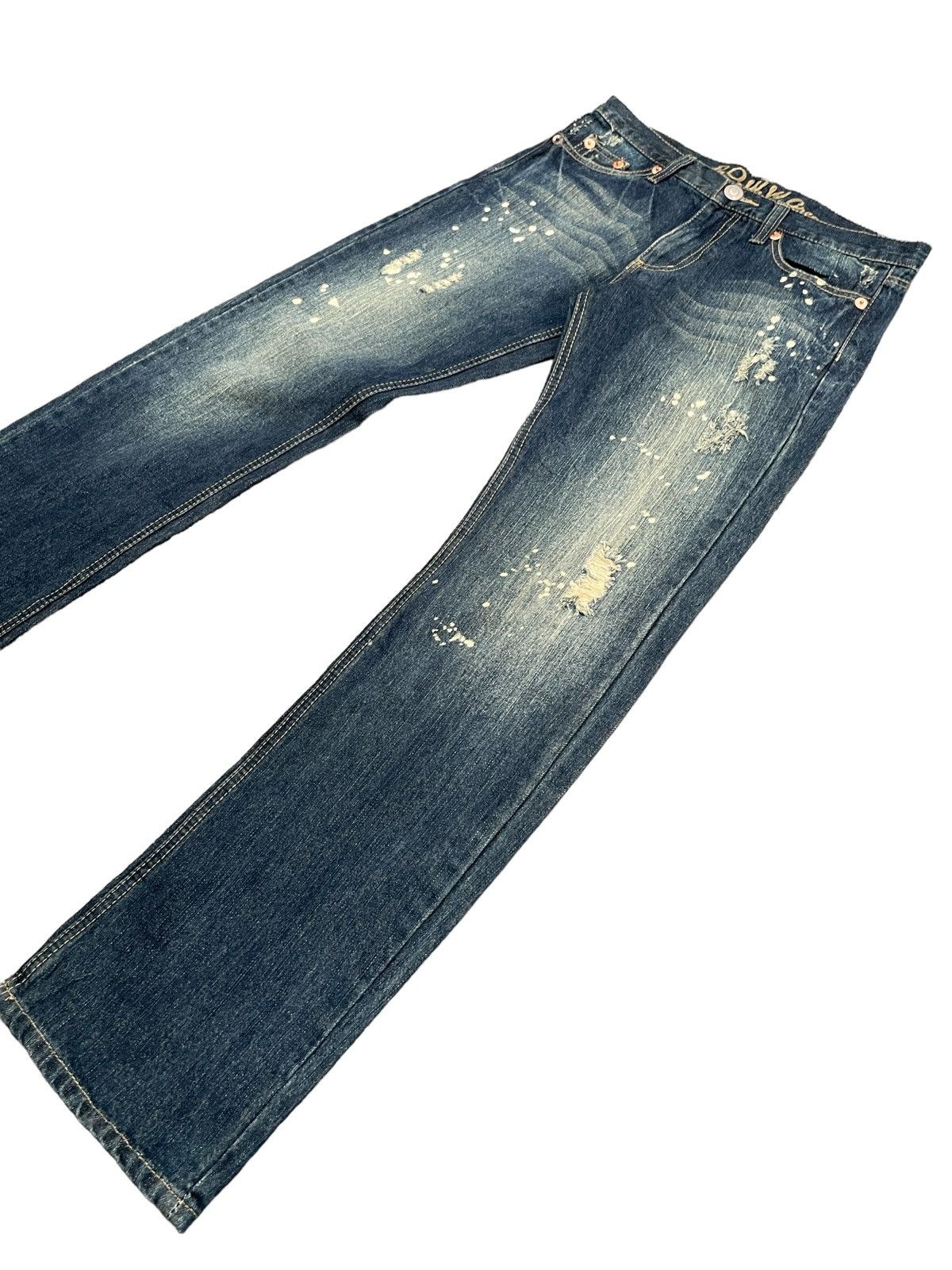 Japanese Brand Japanese BOWW Green Bleach Distresed Denim Size US 32 / EU 48 - 3 Thumbnail