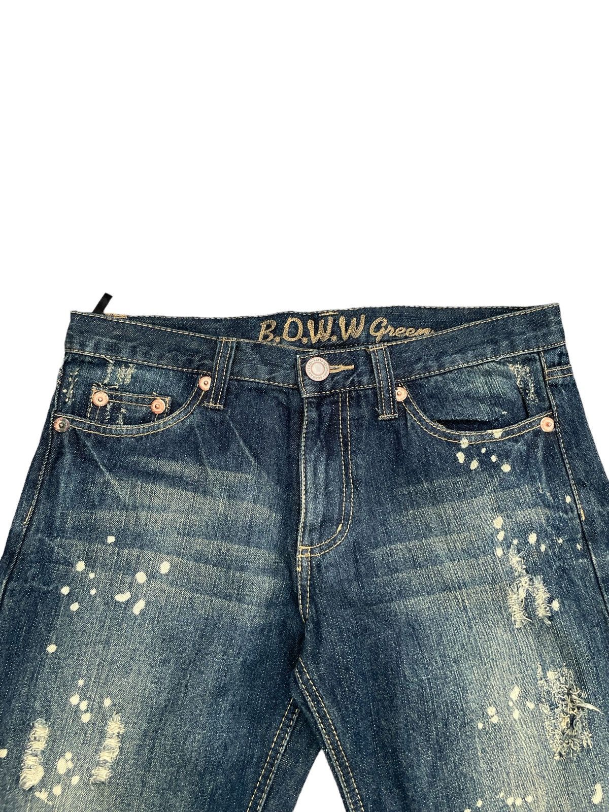 Japanese Brand Japanese BOWW Green Bleach Distresed Denim Size US 32 / EU 48 - 7 Thumbnail
