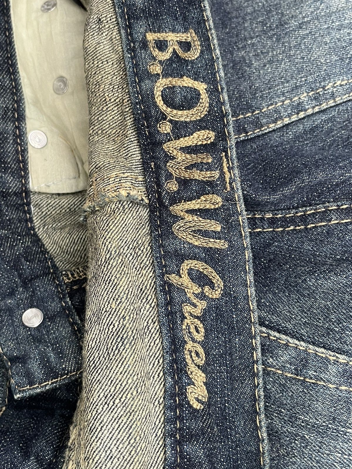 Japanese Brand Japanese BOWW Green Bleach Distresed Denim Size US 32 / EU 48 - 13 Thumbnail
