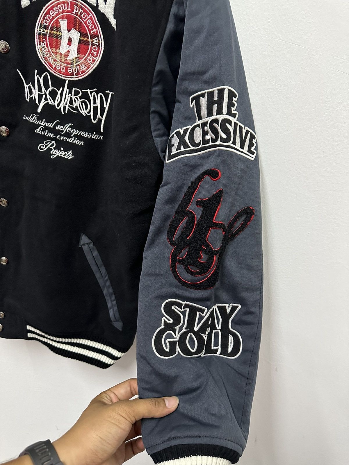 Vintage Vintage B One Soul Project Poem Street Varsity Jacket Size US L / EU 52-54 / 3 - 9 Thumbnail