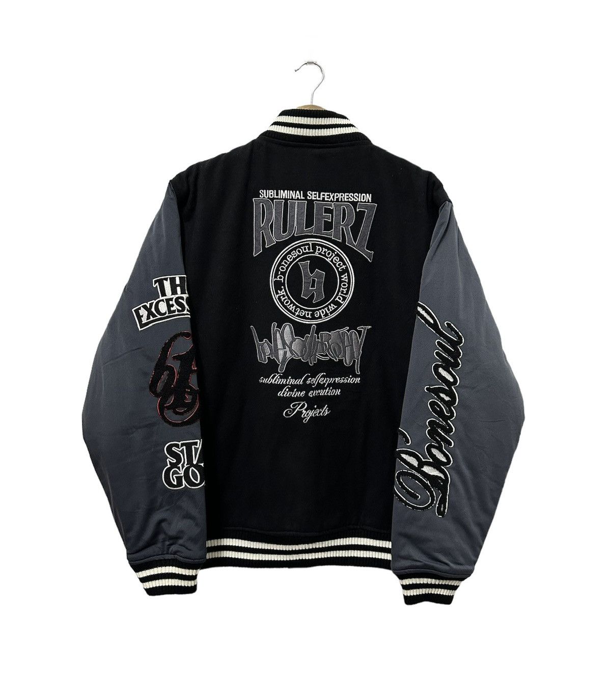Vintage Vintage B One Soul Project Poem Street Varsity Jacket Size US L / EU 52-54 / 3 - 13 Thumbnail