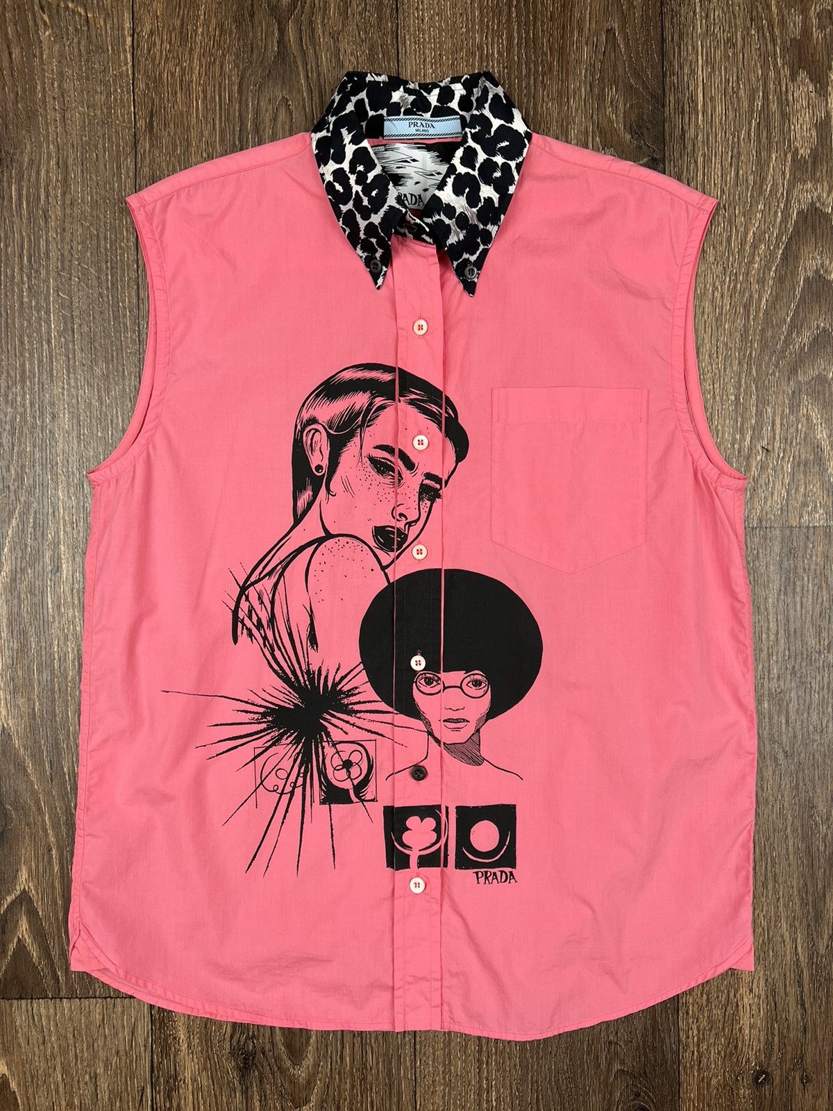 Prada Prada Comic Printed Sleeveless Blouse Shirt Comics Top Size M / US 6-8 / IT 42-44 - 3 Thumbnail