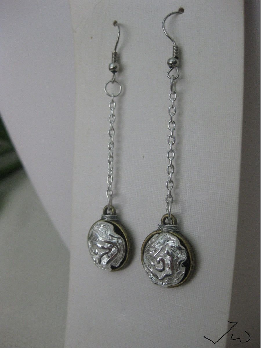 Handmade Silver Flower Drop Stainless Steel Dangle Earrings Size ONE SIZE - 2 Thumbnail