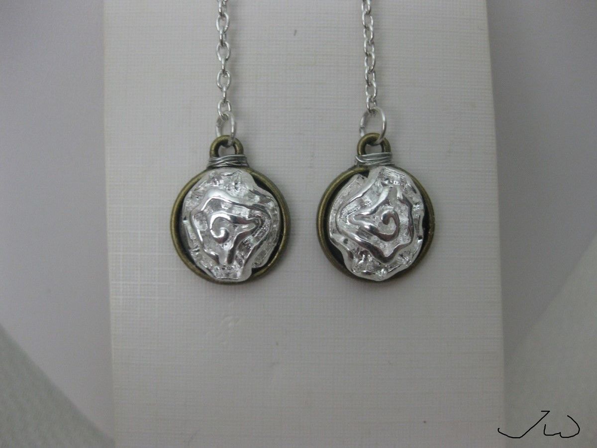 Handmade Silver Flower Drop Stainless Steel Dangle Earrings Size ONE SIZE - 3 Thumbnail