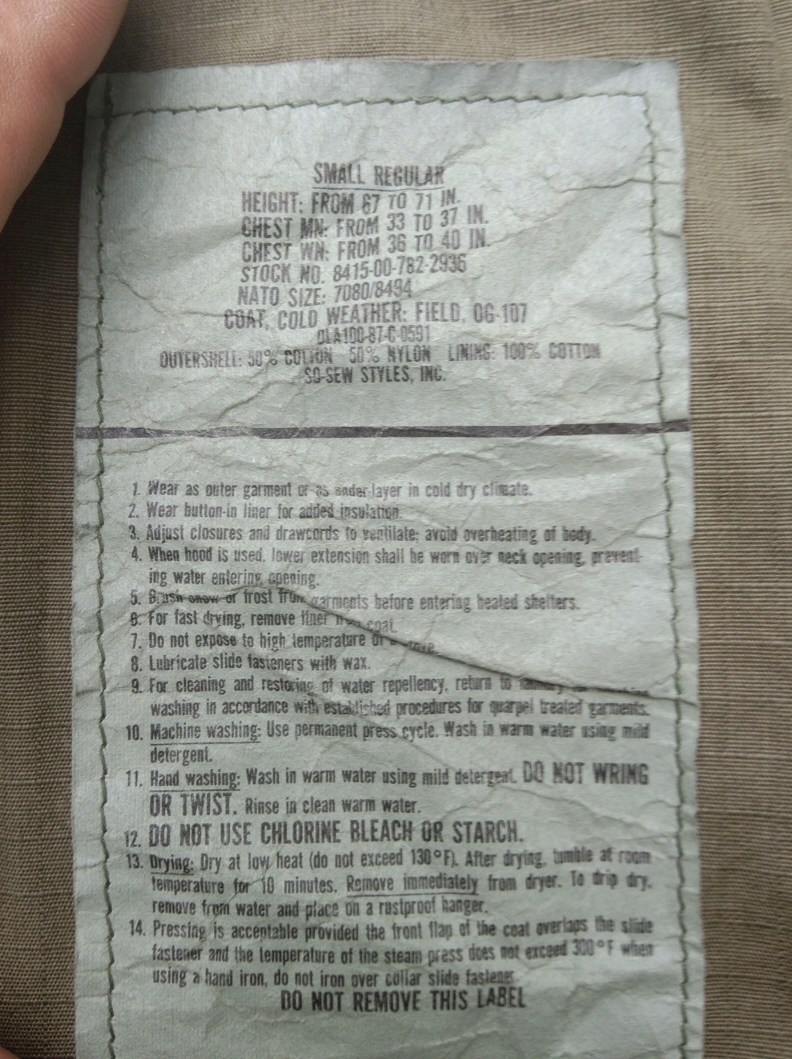 Vintage MILITARY OG 107 FIELD JACKET Size US S / EU 44-46 / 1 - 12 Thumbnail