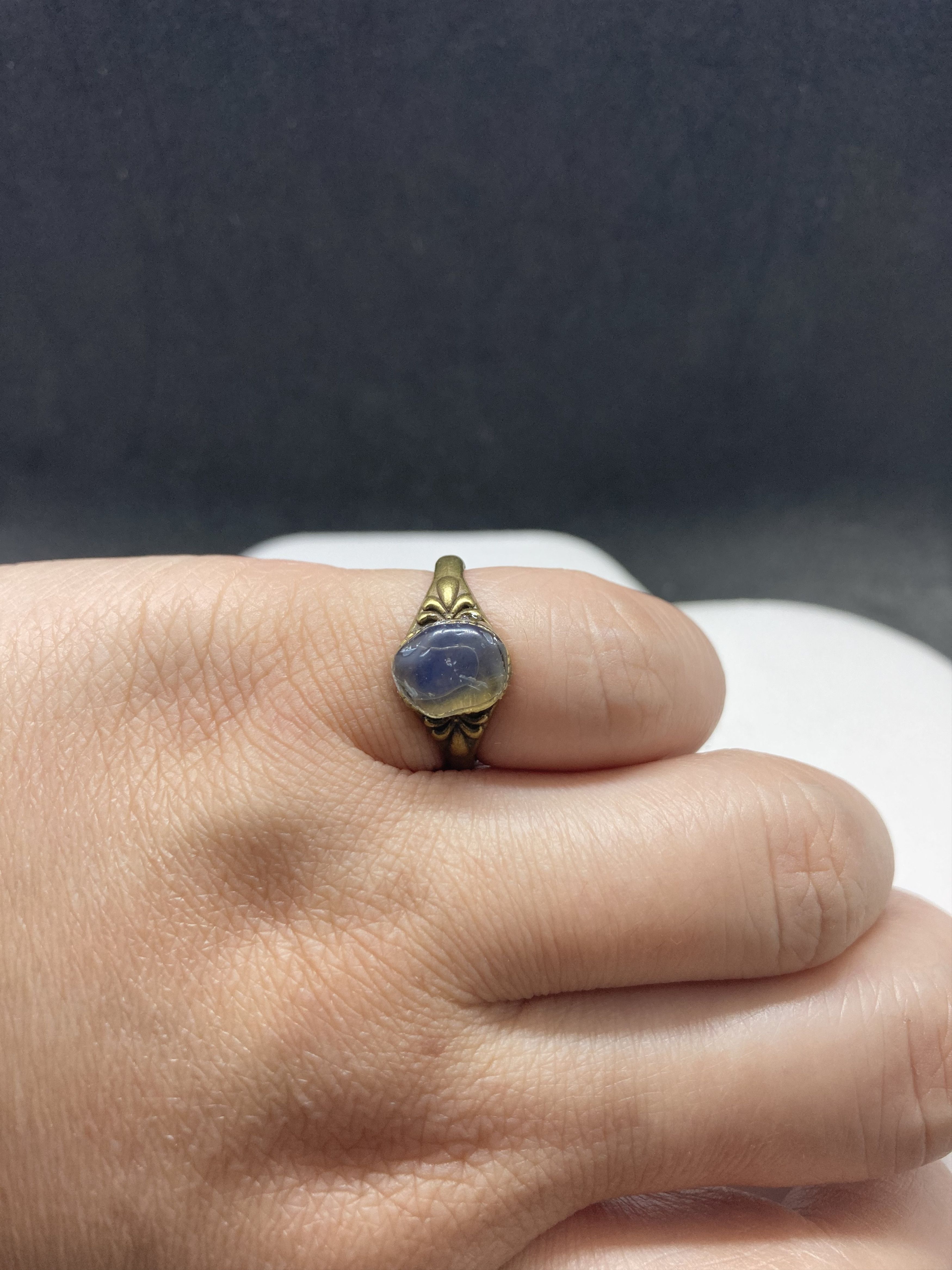 Handmade Clear crystal bronze ring - size 6 Size ONE SIZE - 3 Thumbnail