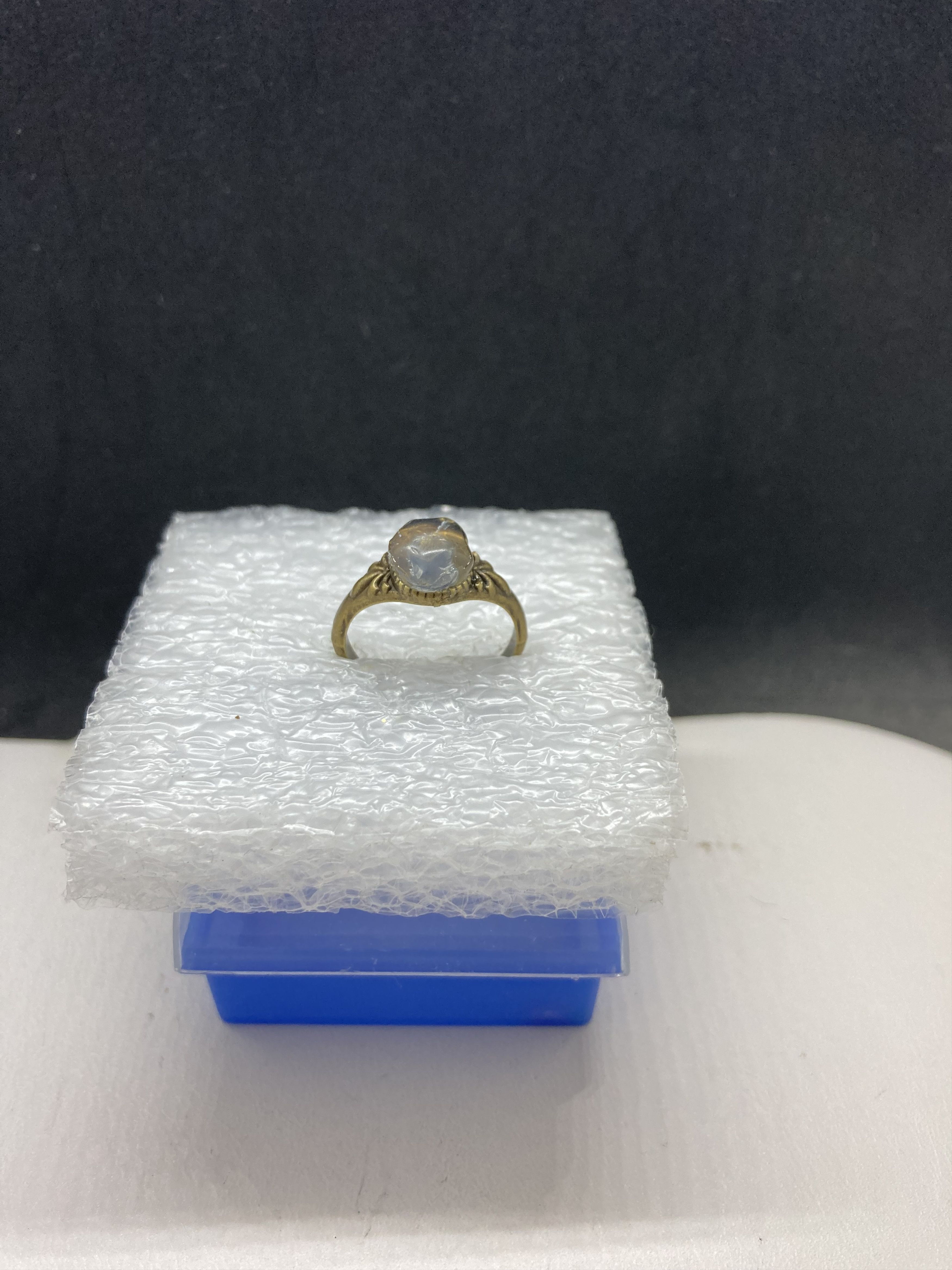 Handmade Clear crystal bronze ring - size 6 Size ONE SIZE - 2 Thumbnail