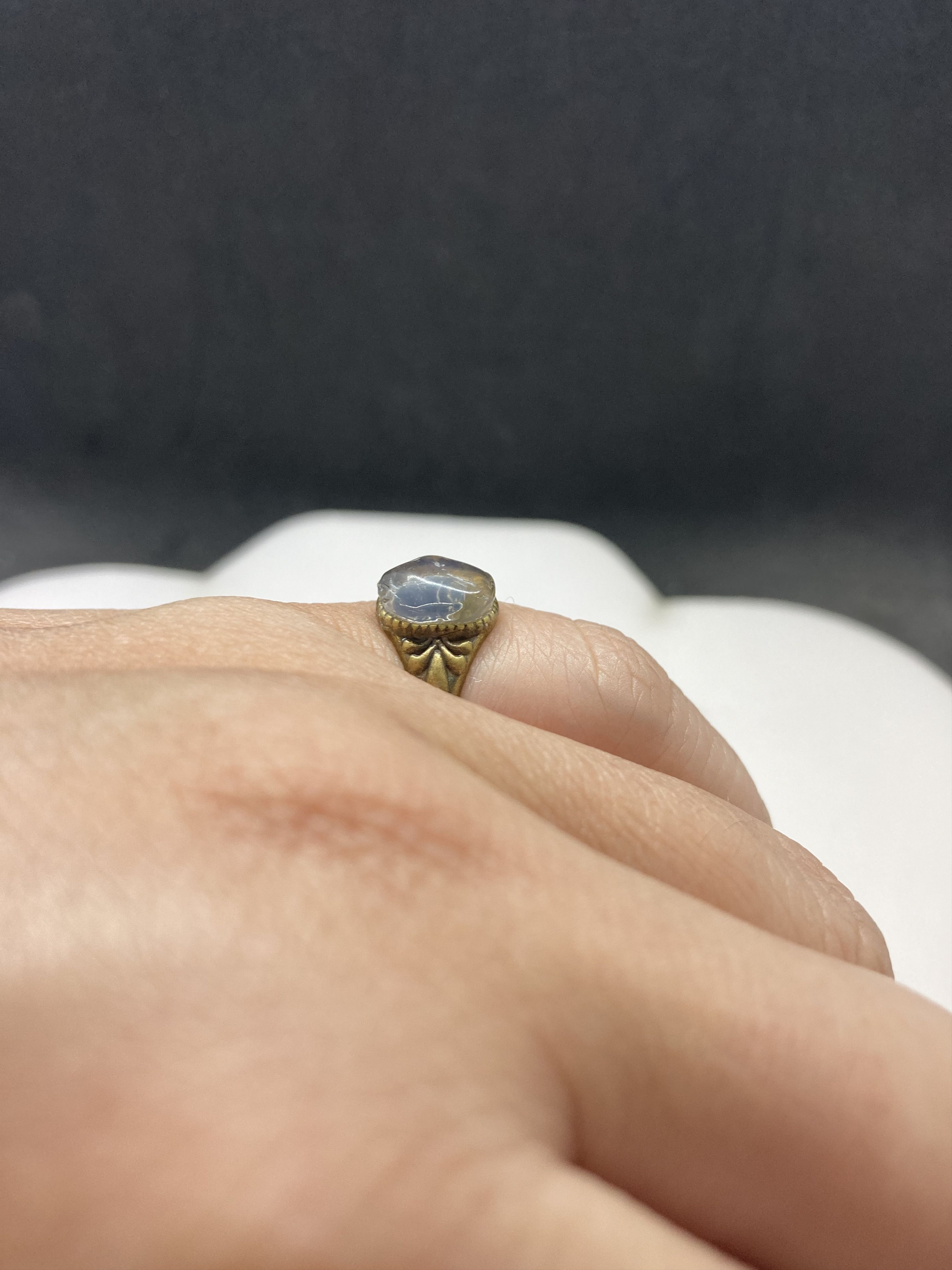 Handmade Clear crystal bronze ring - size 6 Size ONE SIZE - 4 Thumbnail