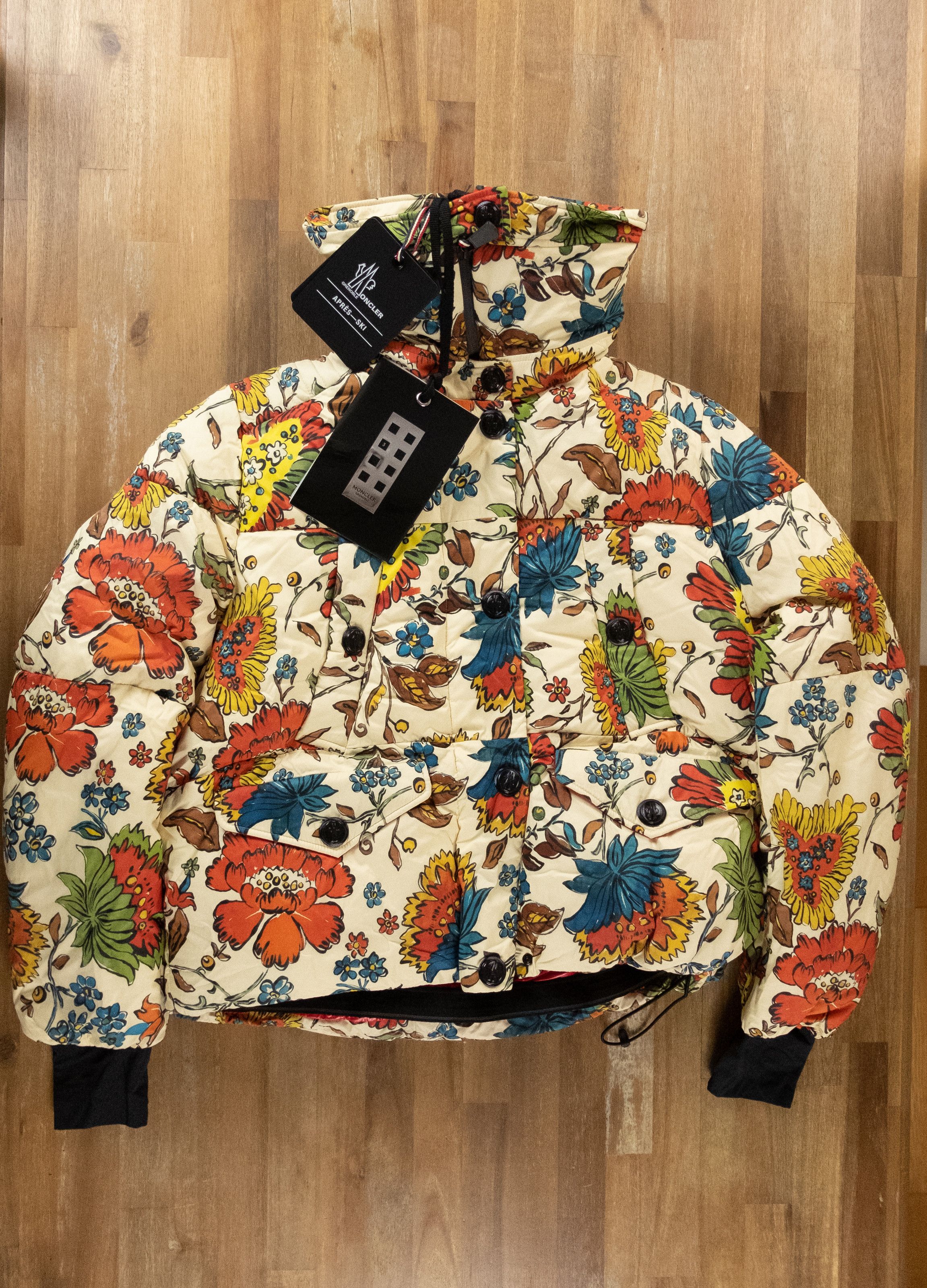 MONCLER Genius Grenoble Loye floral puffer down coat XL 4 Outerwear