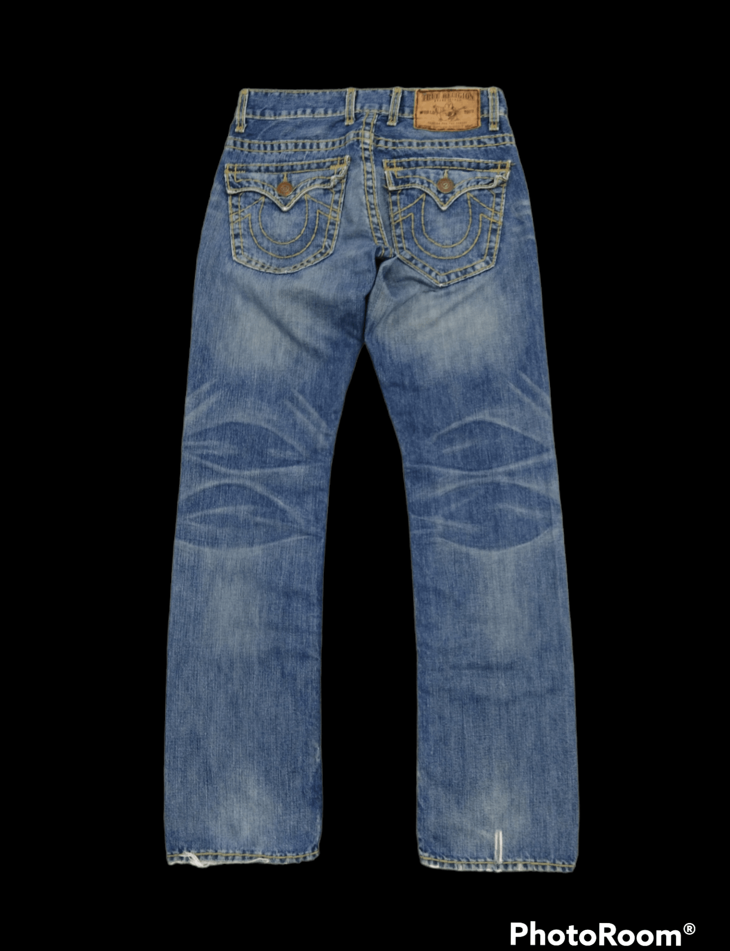 Image of Distressed Denim x True Religion Distressed Vintage 2000S True Religion Denim Pants in Blue Distres