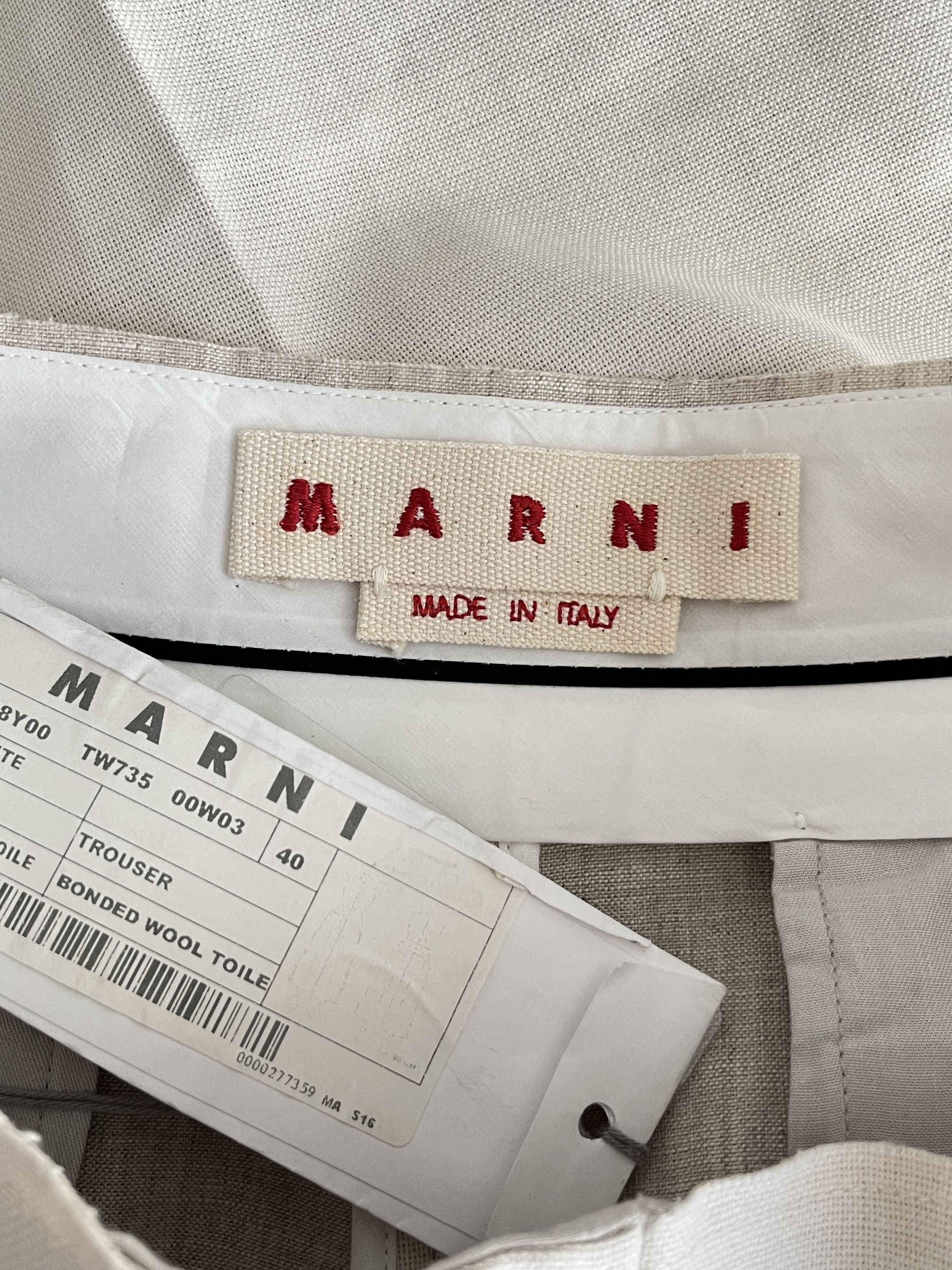 Marni ⚡️QUICK SALE⚡️Marni Stone White Wide-leg Pants Trousers Size 30" / US 8 / IT 44 - 3 Thumbnail