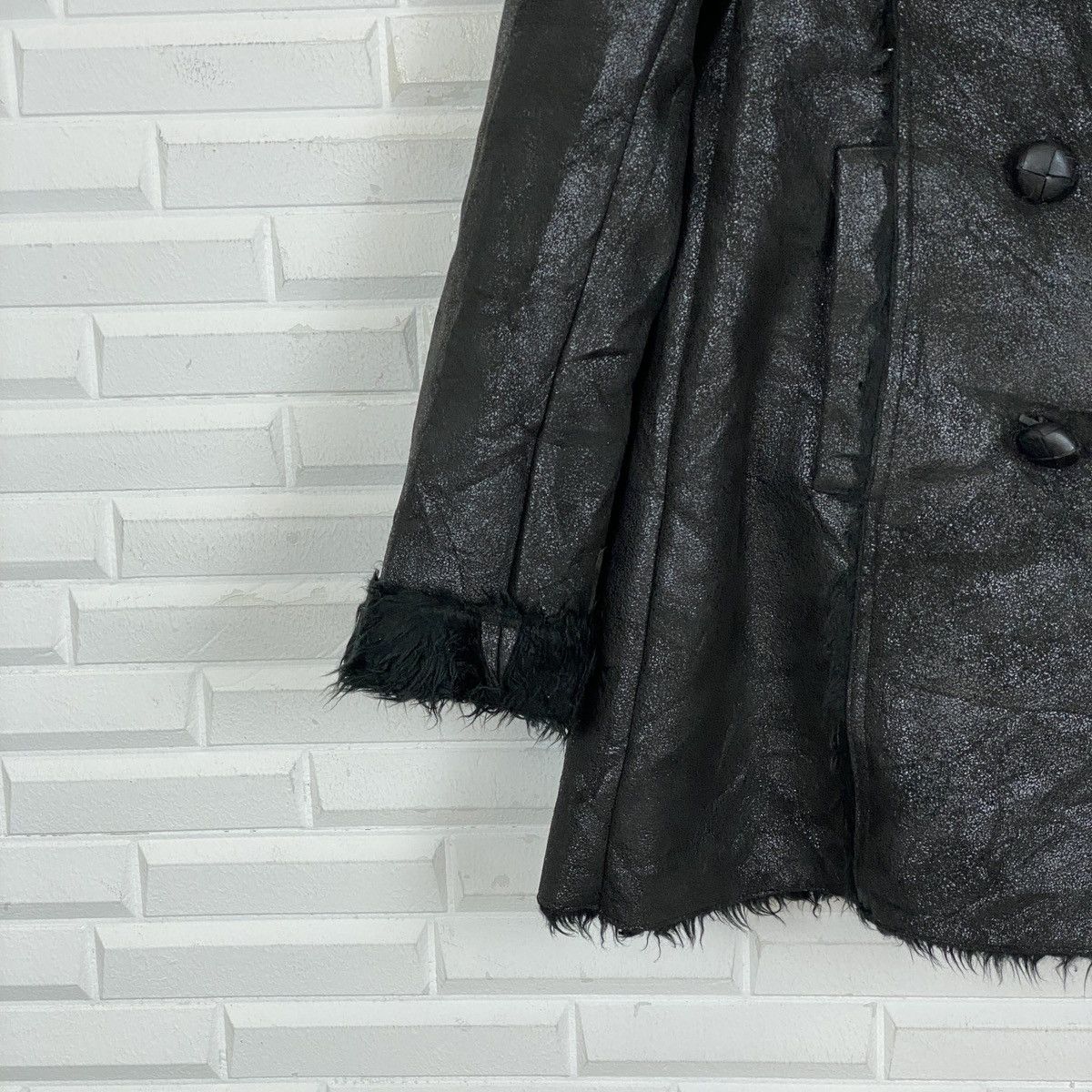 MOUSSY Moussy Fux Fur Double Breasted Leather Jacket Size ONE SIZE - 3 Thumbnail