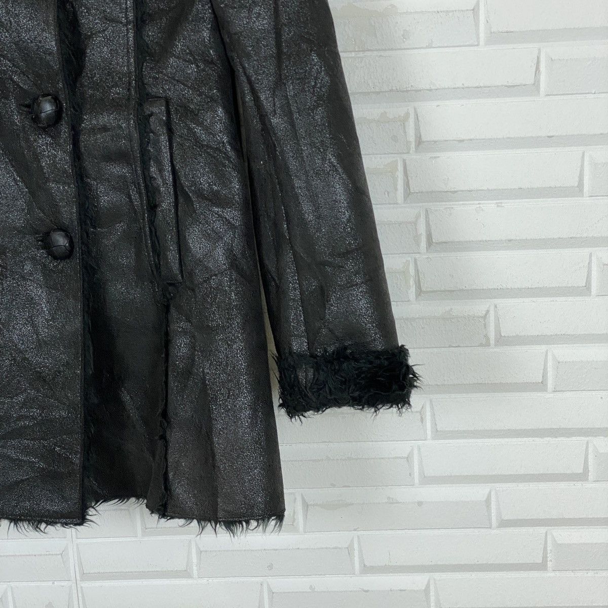 MOUSSY Moussy Fux Fur Double Breasted Leather Jacket Size ONE SIZE - 5 Thumbnail