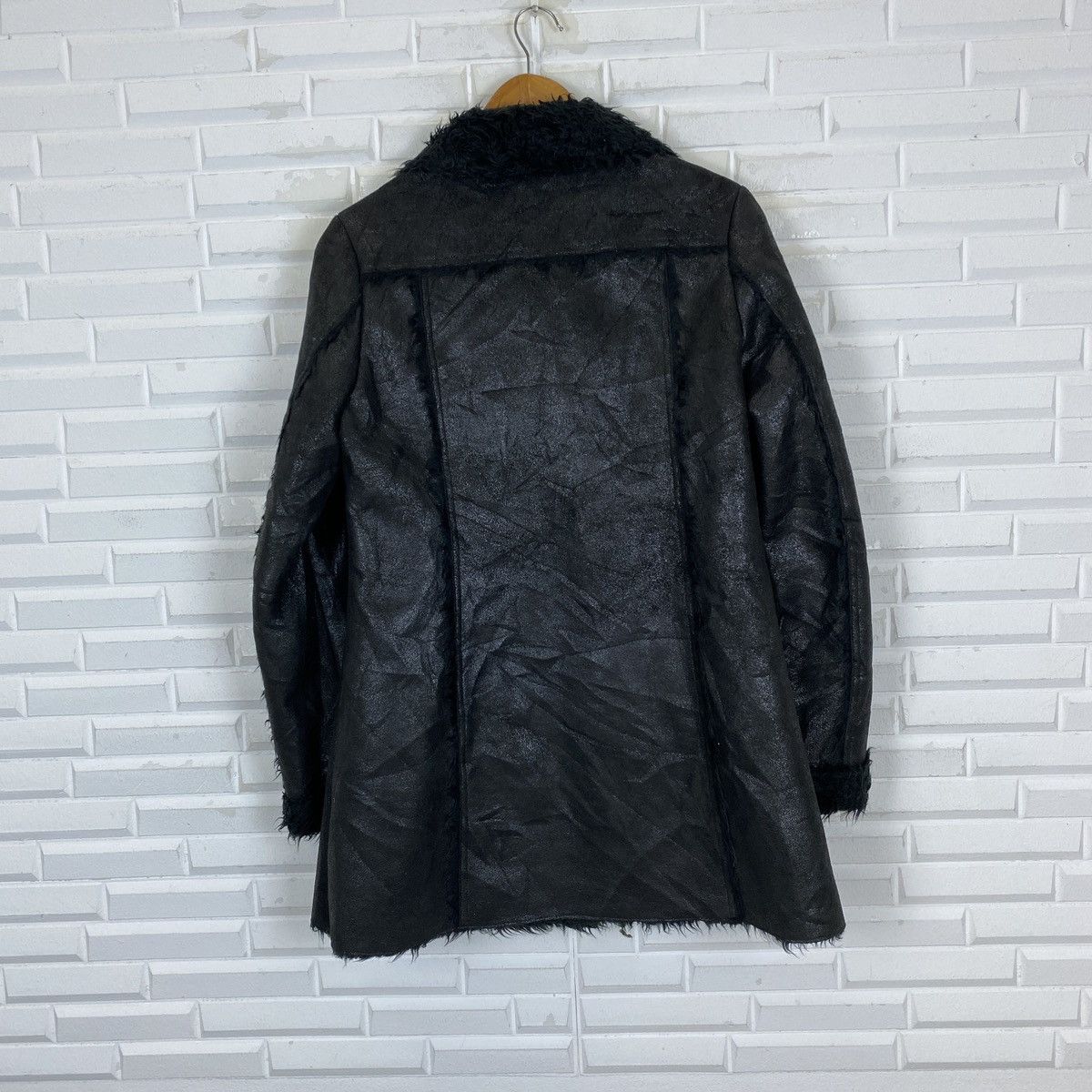 MOUSSY Moussy Fux Fur Double Breasted Leather Jacket Size ONE SIZE - 11 Thumbnail