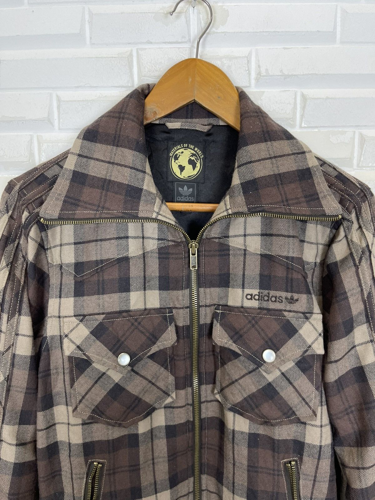Adidas 🚀RARE ADIDAS Trefoil Tartan Flannel Style Zipped Size US S / EU 44-46 / 1 - 3 Thumbnail