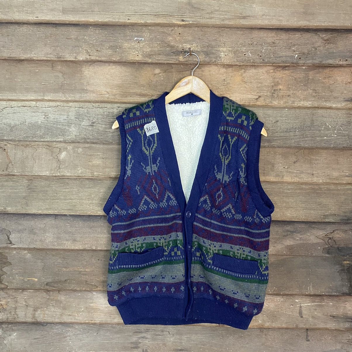 Vintage Bolman Club Blue navajo art fleece Vests #3680 Size US M / EU 48-50 / 2 - 3 Thumbnail