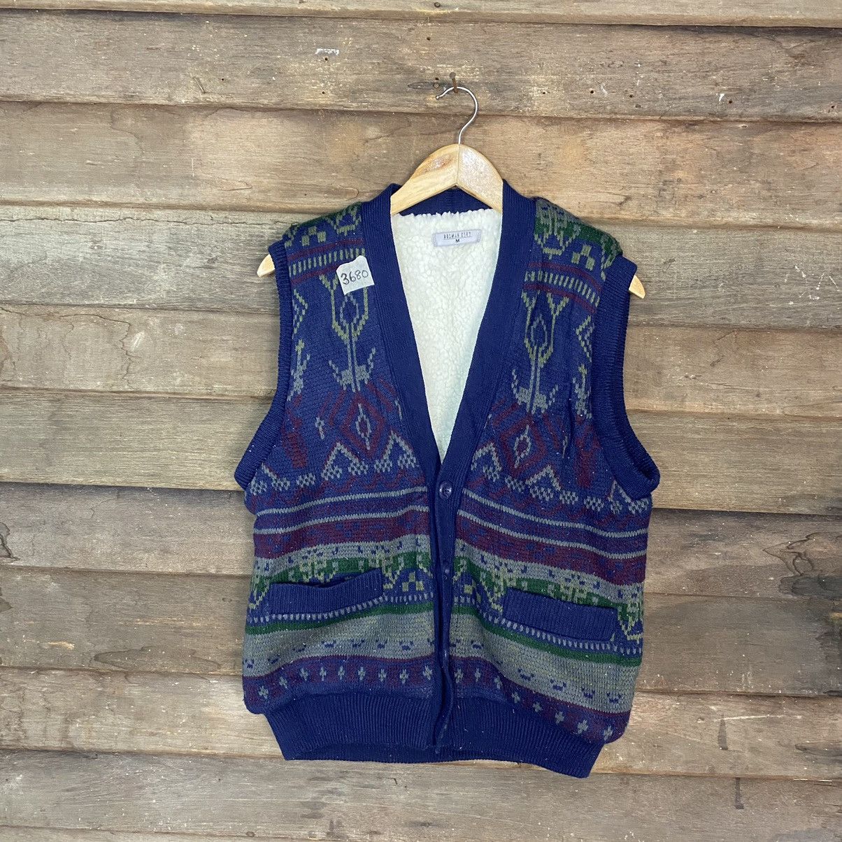 Vintage Bolman Club Blue navajo art fleece Vests #3680 Size US M / EU 48-50 / 2 - 1 Thumbnail