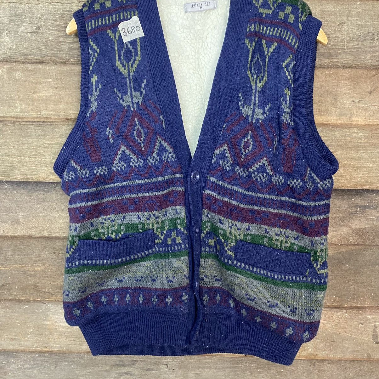 Vintage Bolman Club Blue navajo art fleece Vests #3680 Size US M / EU 48-50 / 2 - 6 Thumbnail