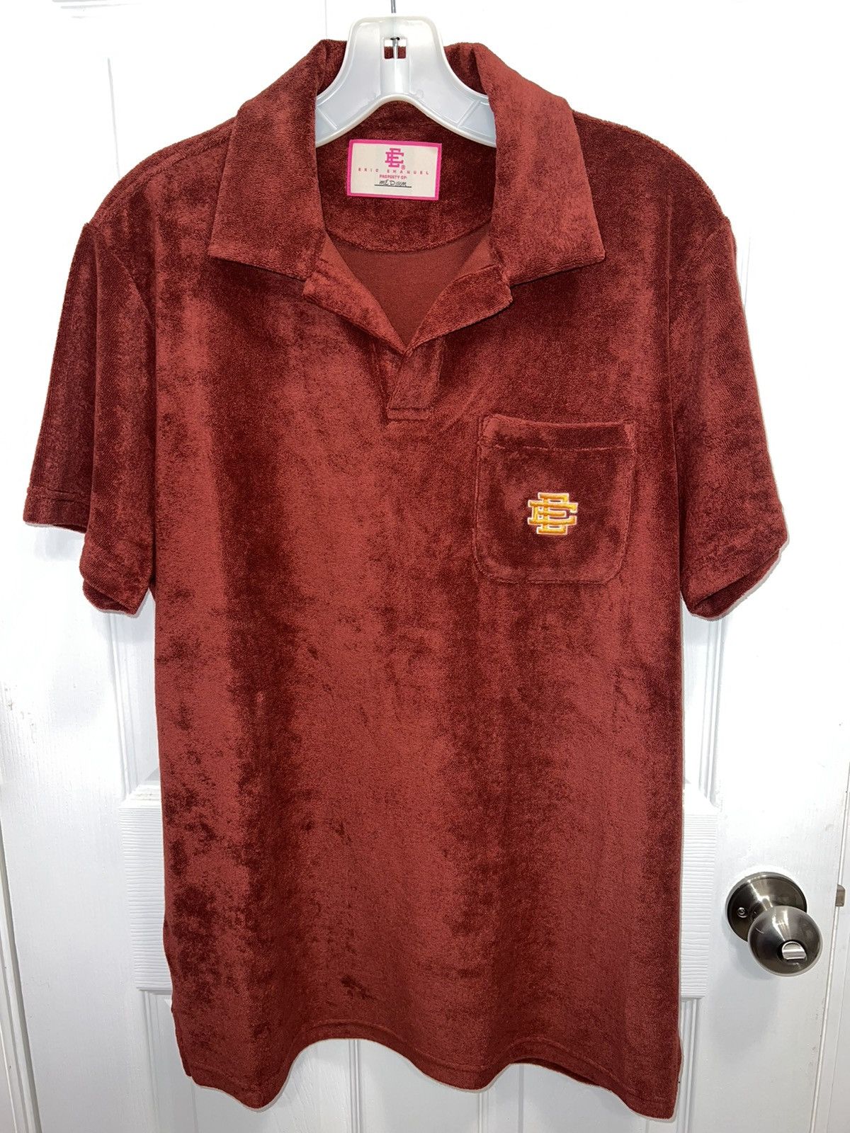Eric Emanuel Eric Emanuel Terry Cloth Polo EE Maroon Size US M / EU 48-50 / 2 - 3 Thumbnail