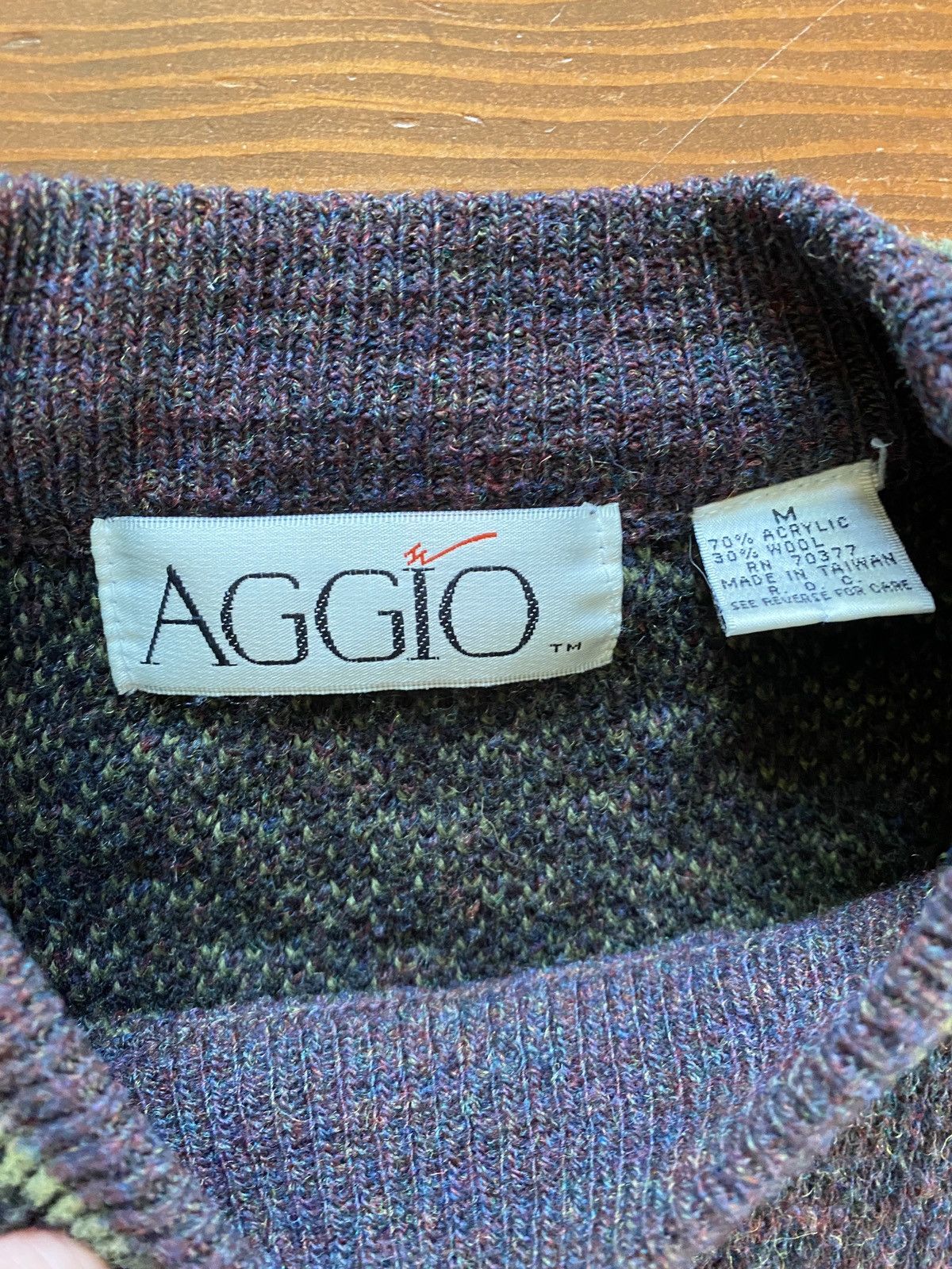 Vintage Vintage 80’s Aggio Abstract Wool Blend Knit Sweater Size US M / EU 48-50 / 2 - 4 Thumbnail
