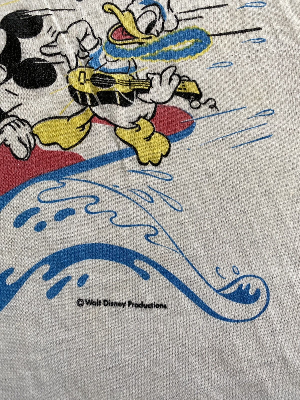 Disney Vintage 60s 70s Mickey Mouse & Donald Duck Surfing Tank Top Size US XS / EU 42 / 0 - 4 Thumbnail