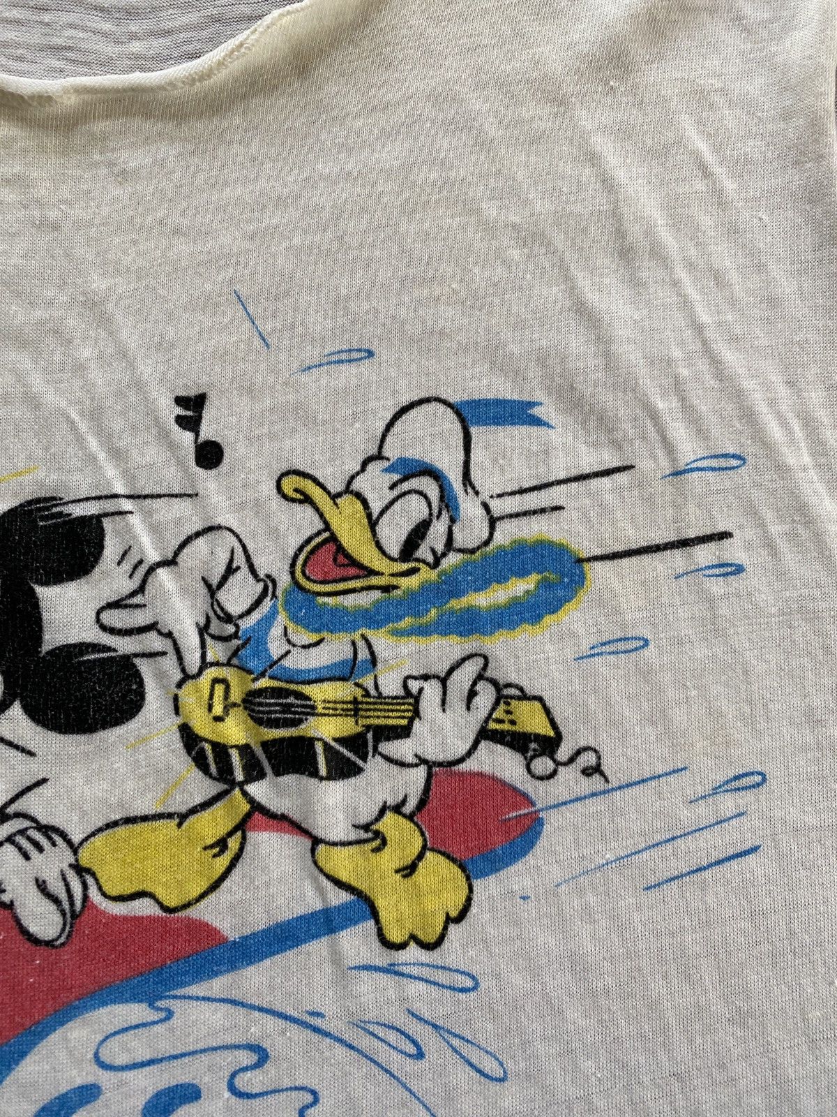 Disney Vintage 60s 70s Mickey Mouse & Donald Duck Surfing Tank Top Size US XS / EU 42 / 0 - 5 Thumbnail
