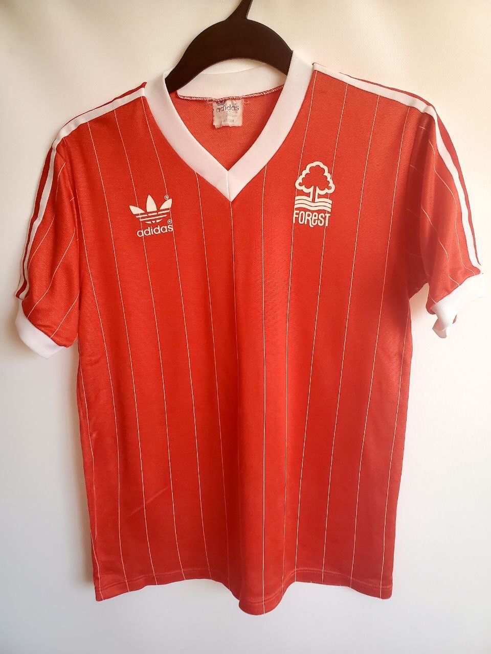 image of Nottingham Forest 1981-82 Soccer Jersey Vintage Rare Adidas in Red, Men's (Size Medium)
