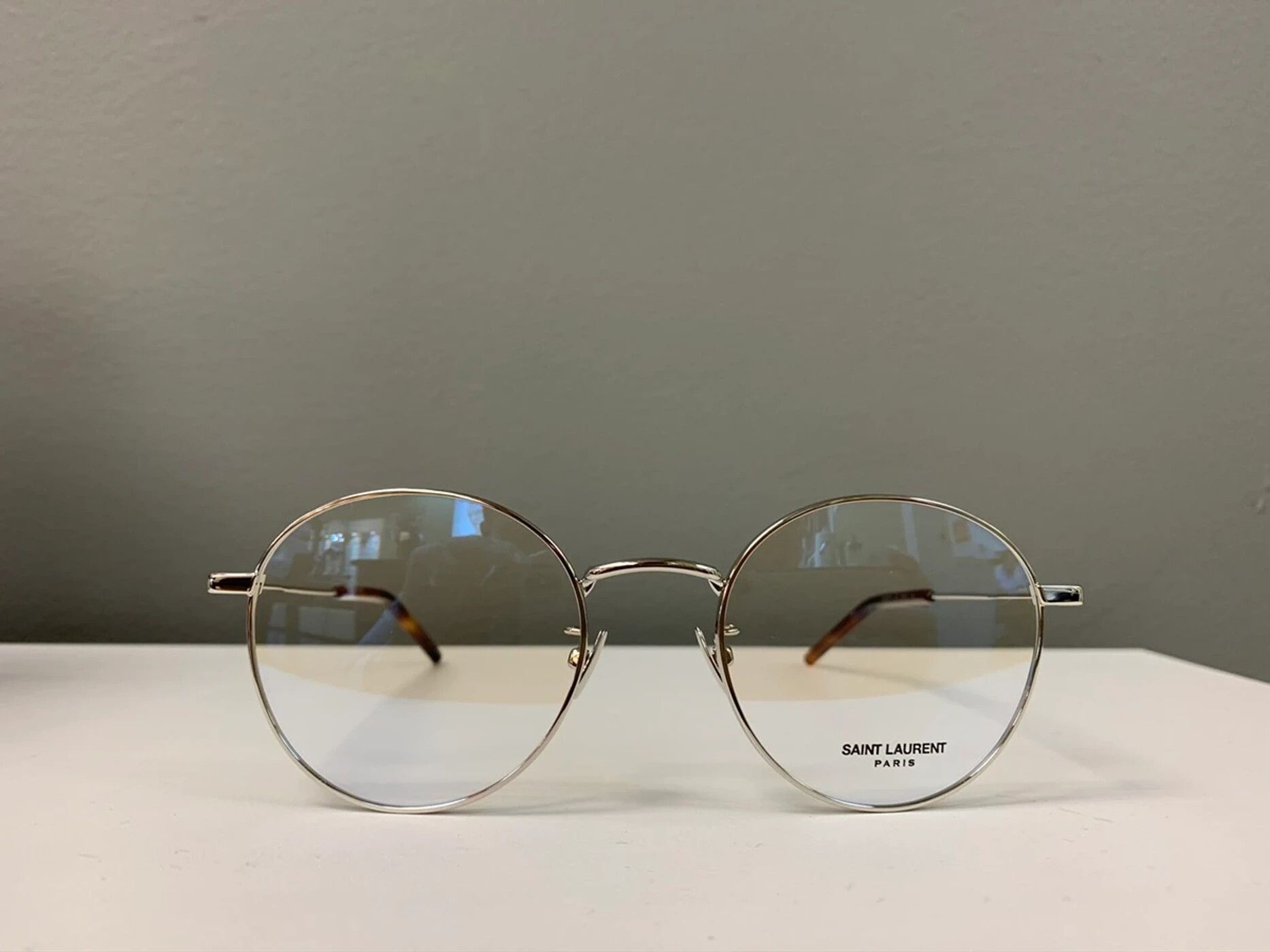 Pre-owned Saint Laurent Paris X Vintage New Saint Laurent Sl237 Round Glasses Eyeglasses In Silver