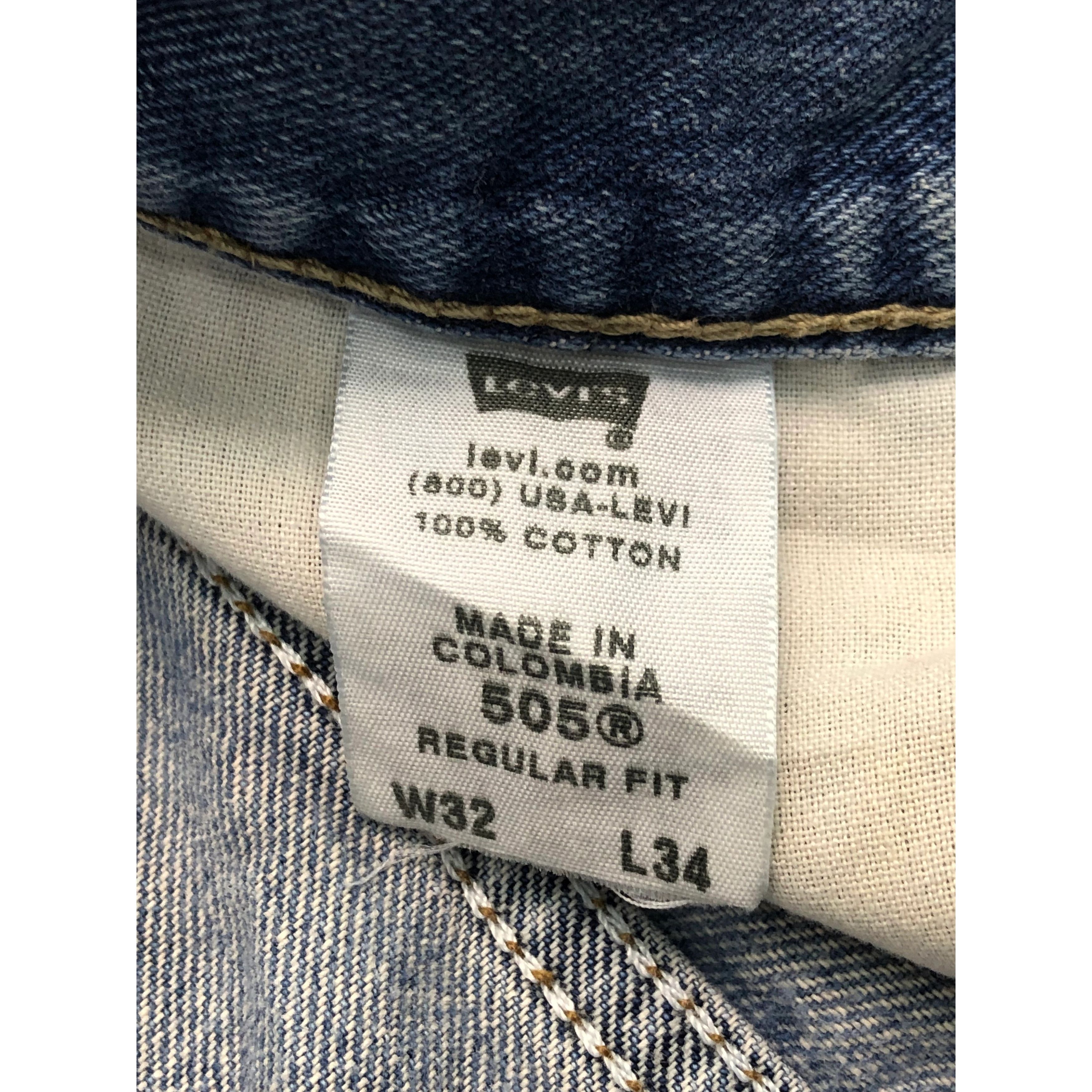 Levi's × Vintage Vintage Levis 505 Regular Fit Lightwash Denim DP0346 Size US 34 / EU 50 - 6 Thumbnail