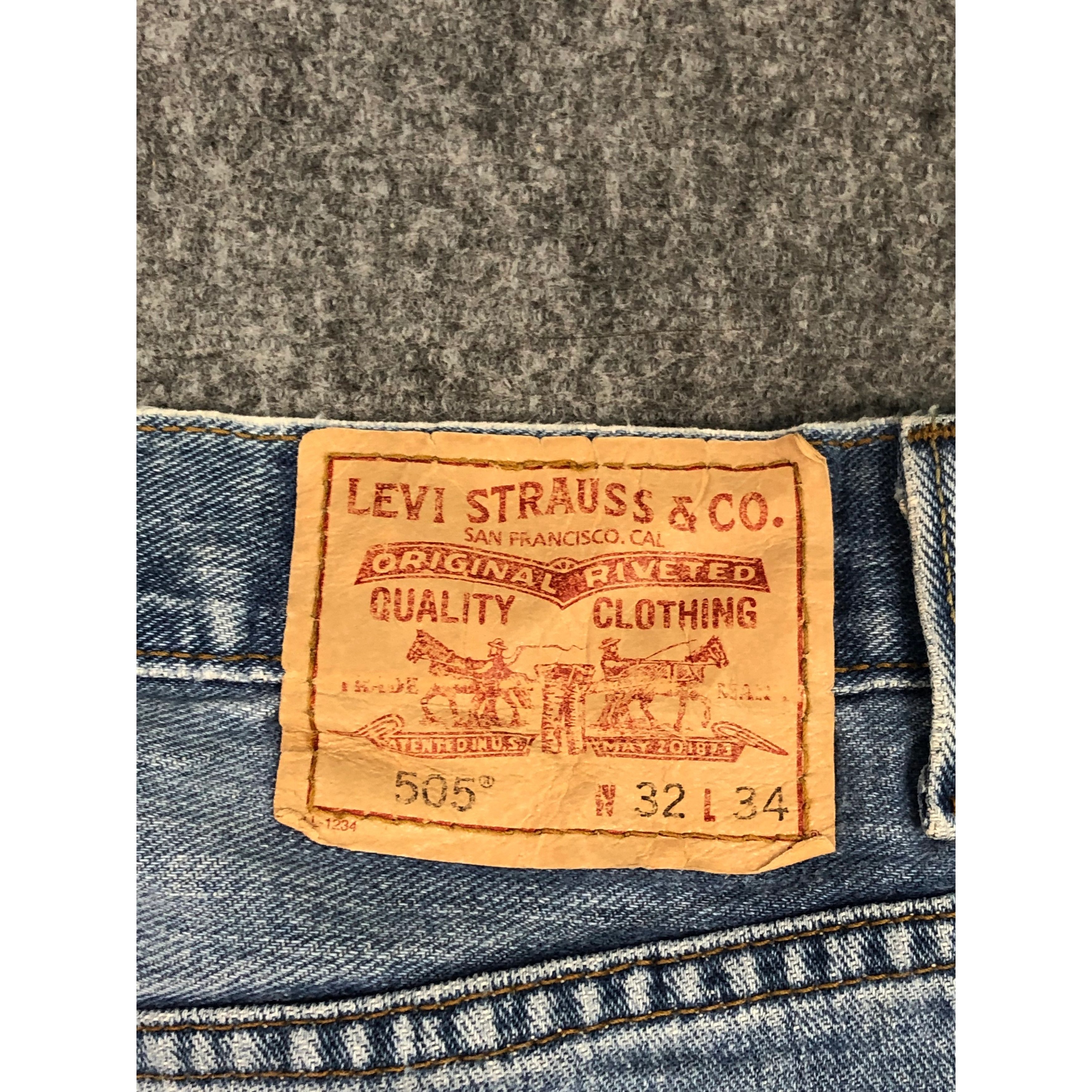 Levi's × Vintage Vintage Levis 505 Regular Fit Lightwash Denim DP0346 Size US 34 / EU 50 - 5 Thumbnail