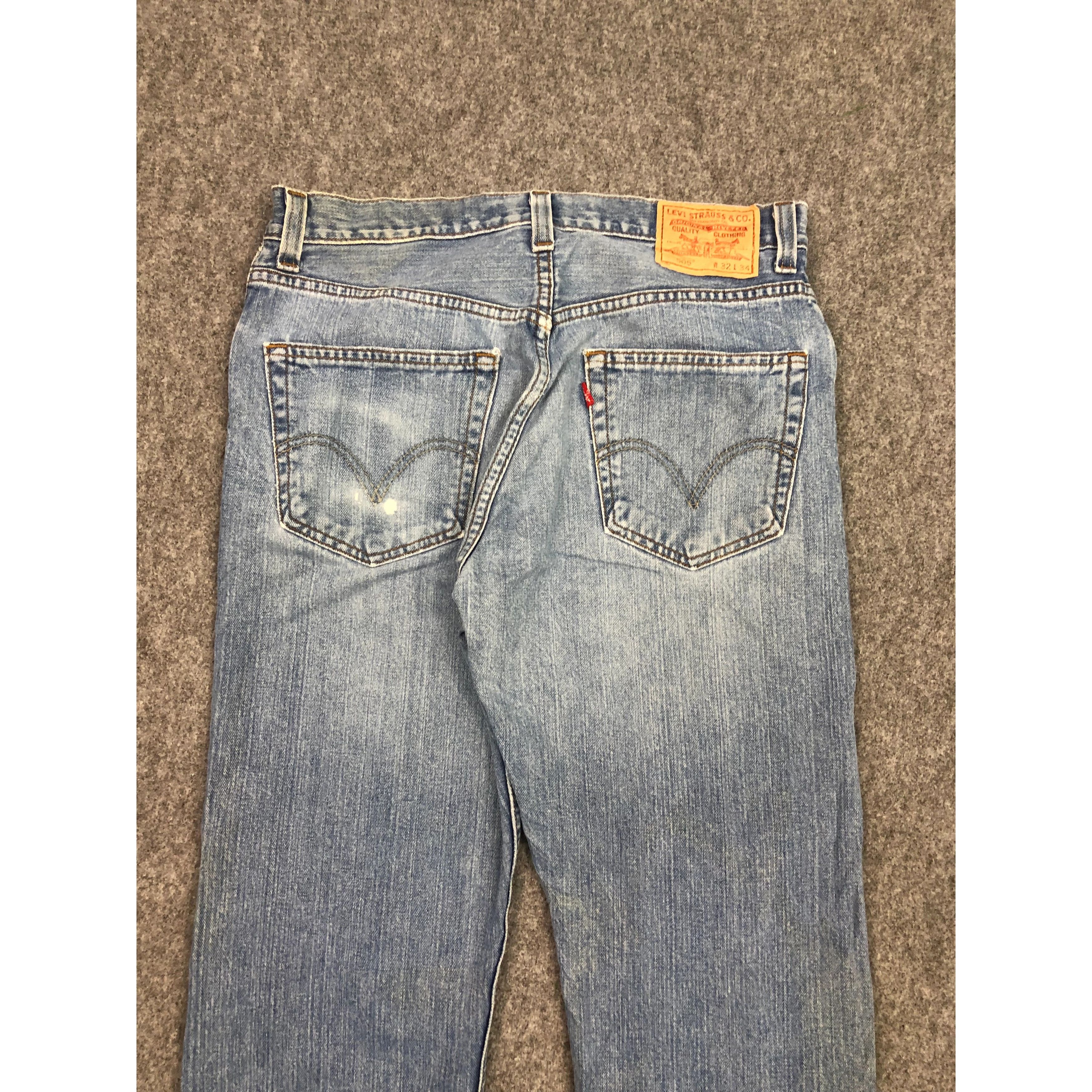 Levi's × Vintage Vintage Levis 505 Regular Fit Lightwash Denim DP0346 Size US 34 / EU 50 - 4 Thumbnail