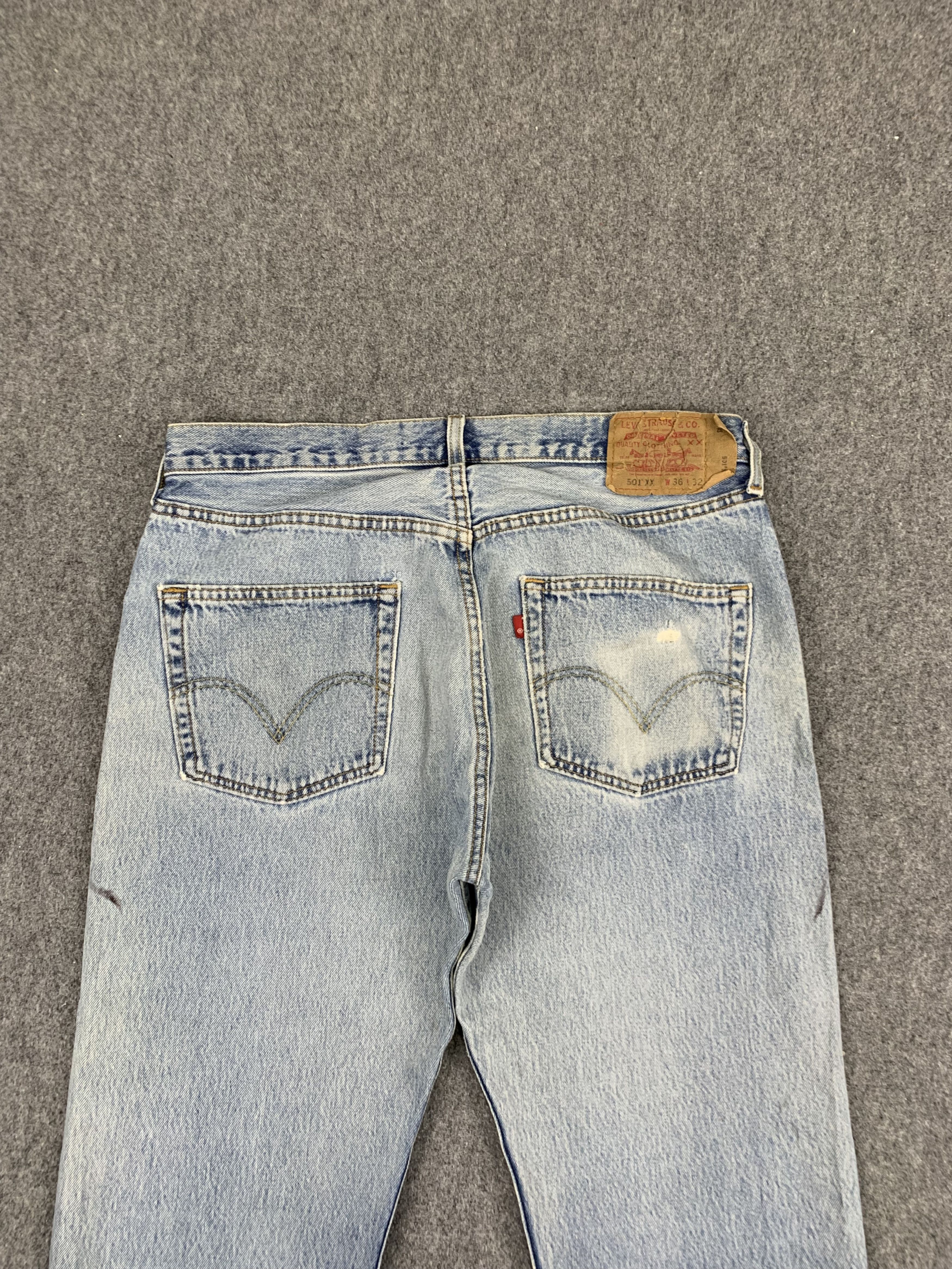 Levi's Vintage 90s Levis 501XX Single R Light Wash Jeans DP1762 Size US 34 / EU 50 - 4 Thumbnail