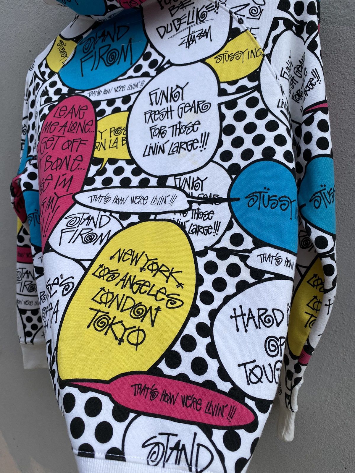 Stussy × Vintage 💥Vintage RARE STÜSSY Inc. “Stand Firm” Fullprint Hoodie Size M / US 6-8 / IT 42-44 - 21 Thumbnail