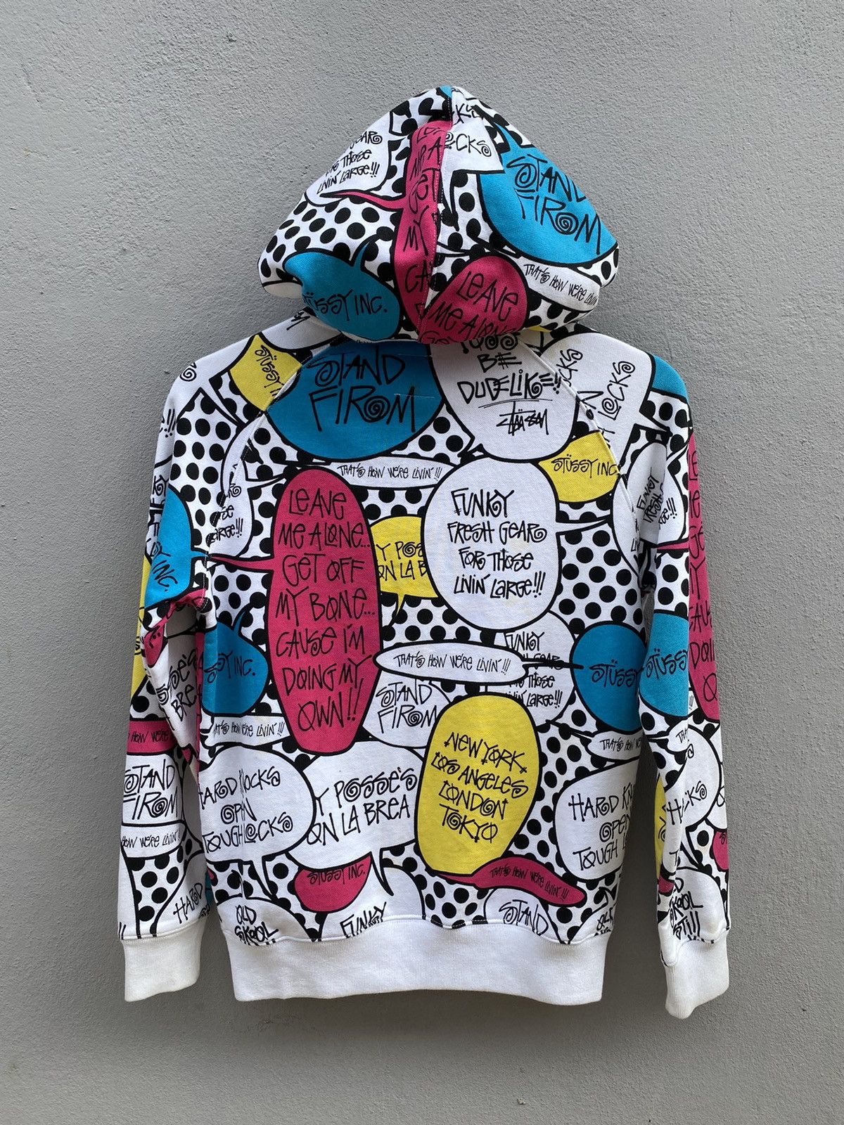 Stussy × Vintage 💥Vintage RARE STÜSSY Inc. “Stand Firm” Fullprint Hoodie Size M / US 6-8 / IT 42-44 - 2 Thumbnail