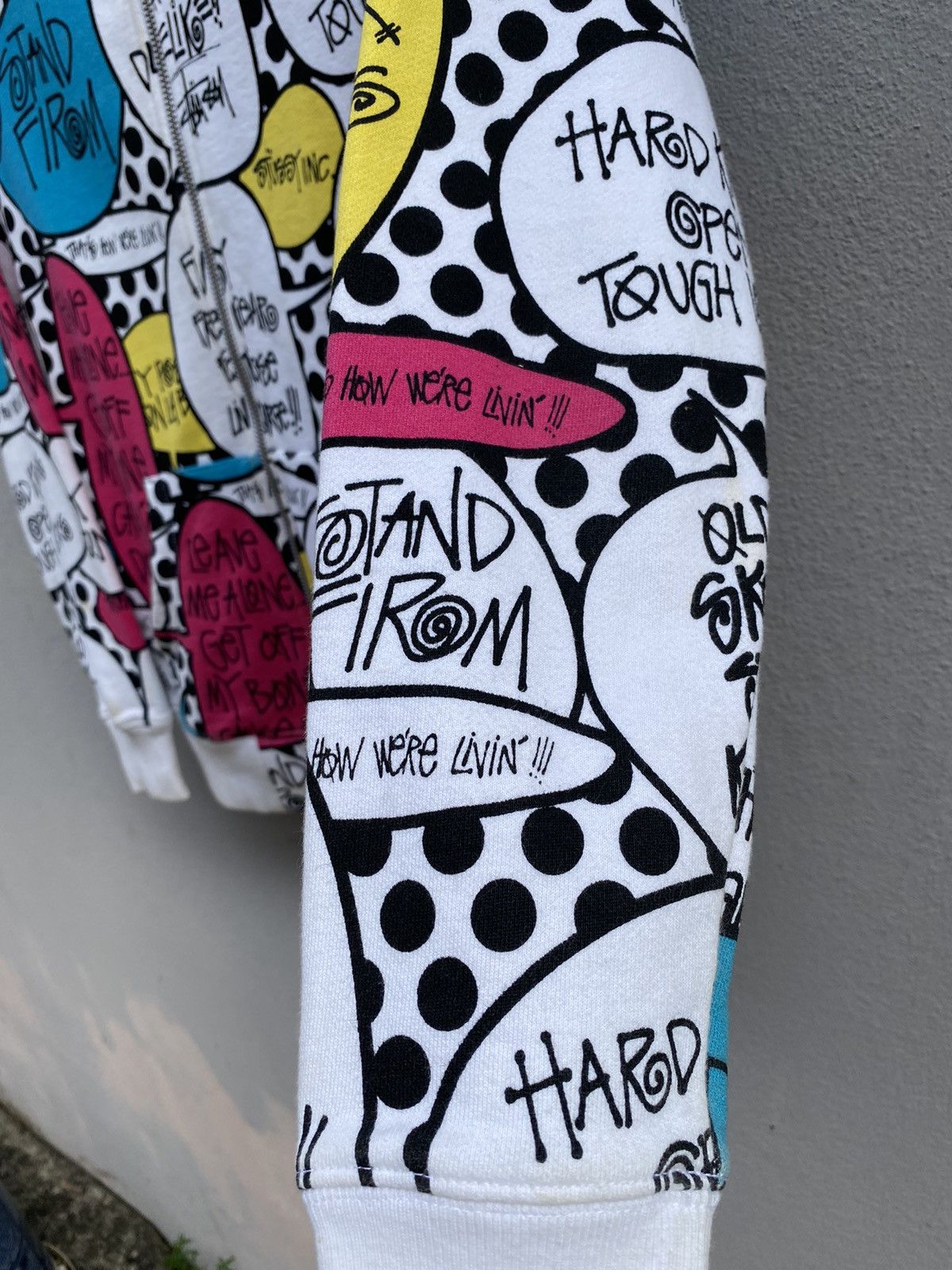 Stussy × Vintage 💥Vintage RARE STÜSSY Inc. “Stand Firm” Fullprint Hoodie Size M / US 6-8 / IT 42-44 - 3 Thumbnail