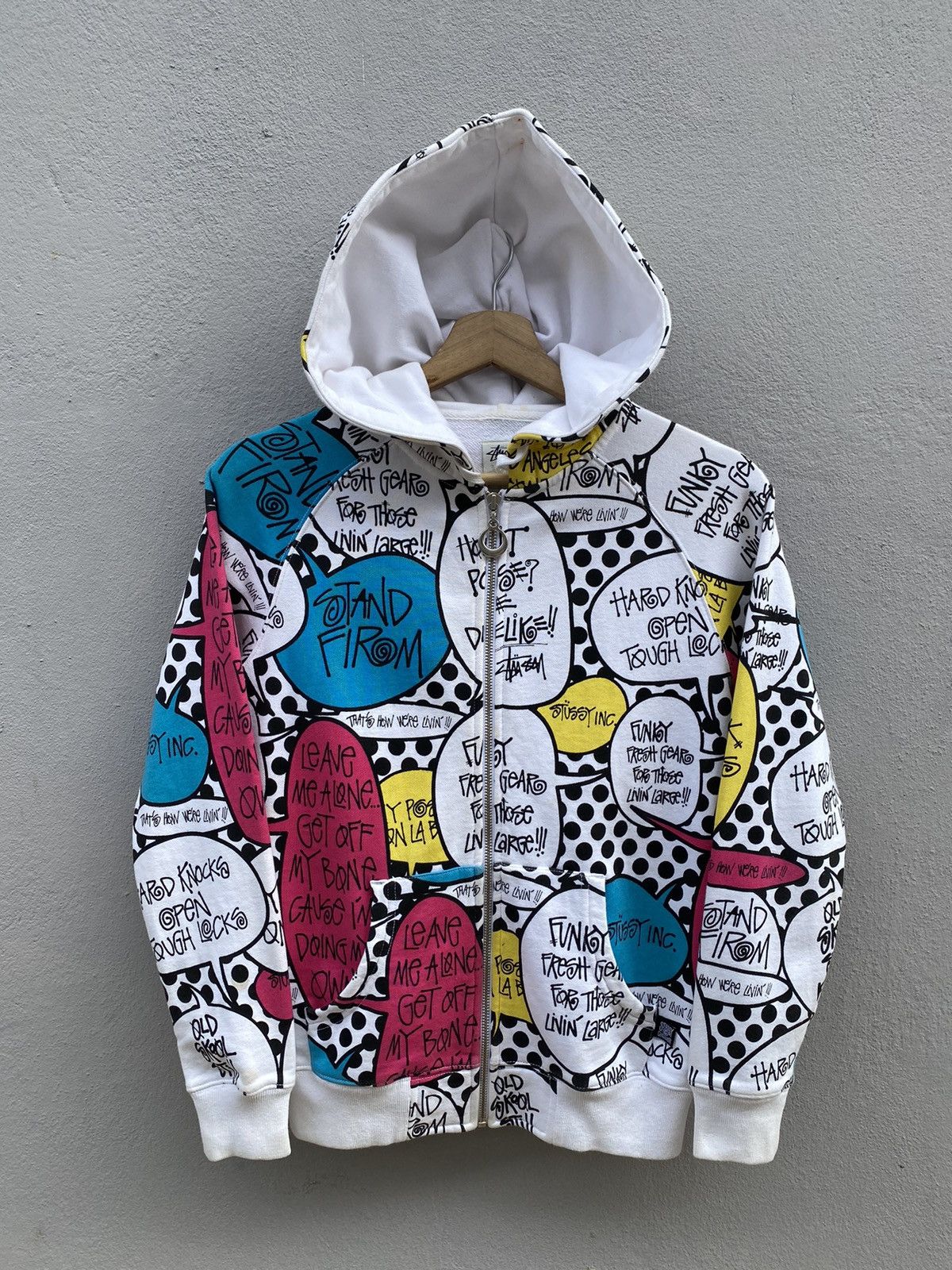 Stussy × Vintage 💥Vintage RARE STÜSSY Inc. “Stand Firm” Fullprint Hoodie Size M / US 6-8 / IT 42-44 - 1 Thumbnail
