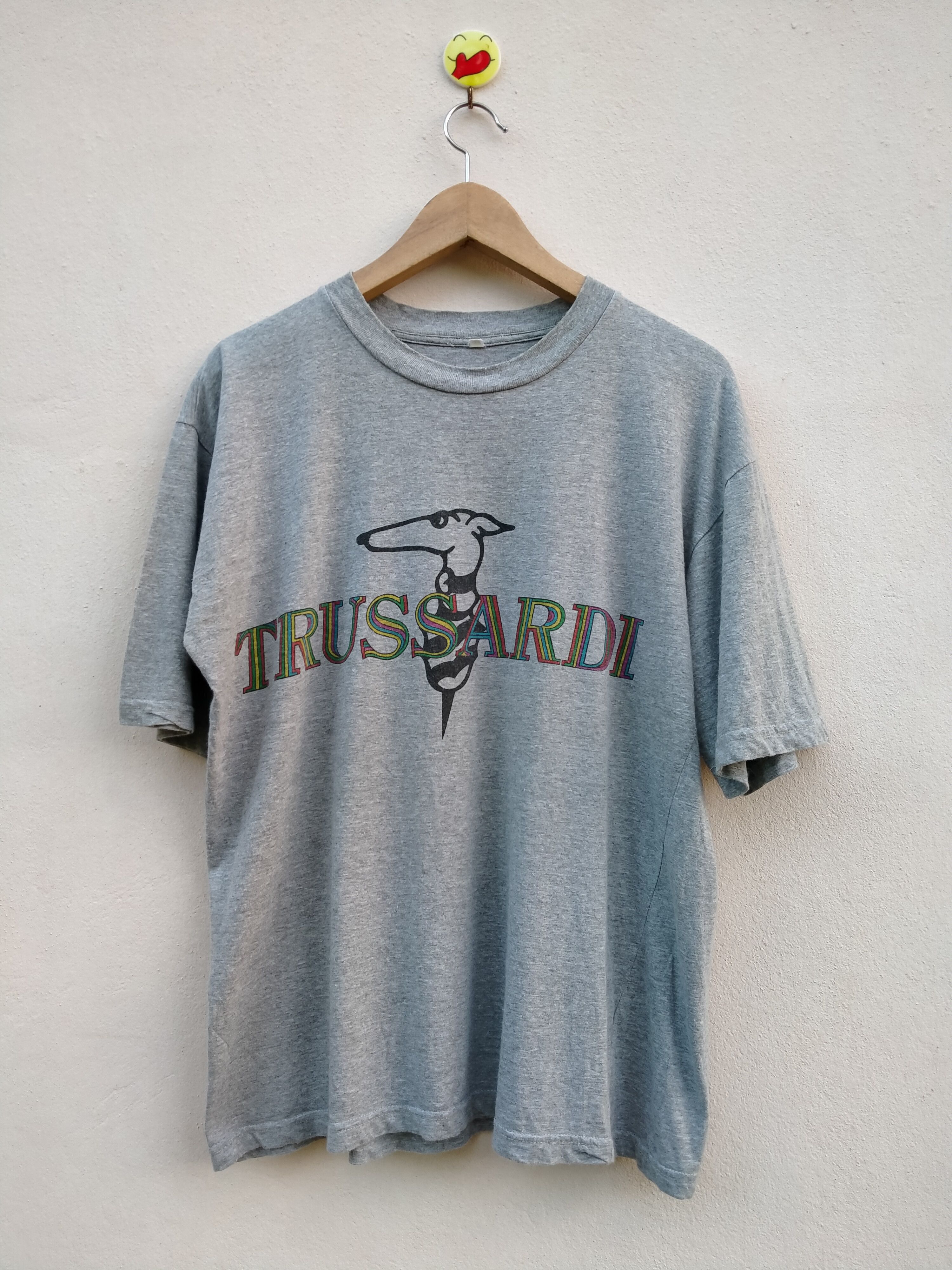 image of Vintage Trussardi Multicolor Spell Out, Men's (Size Medium)
