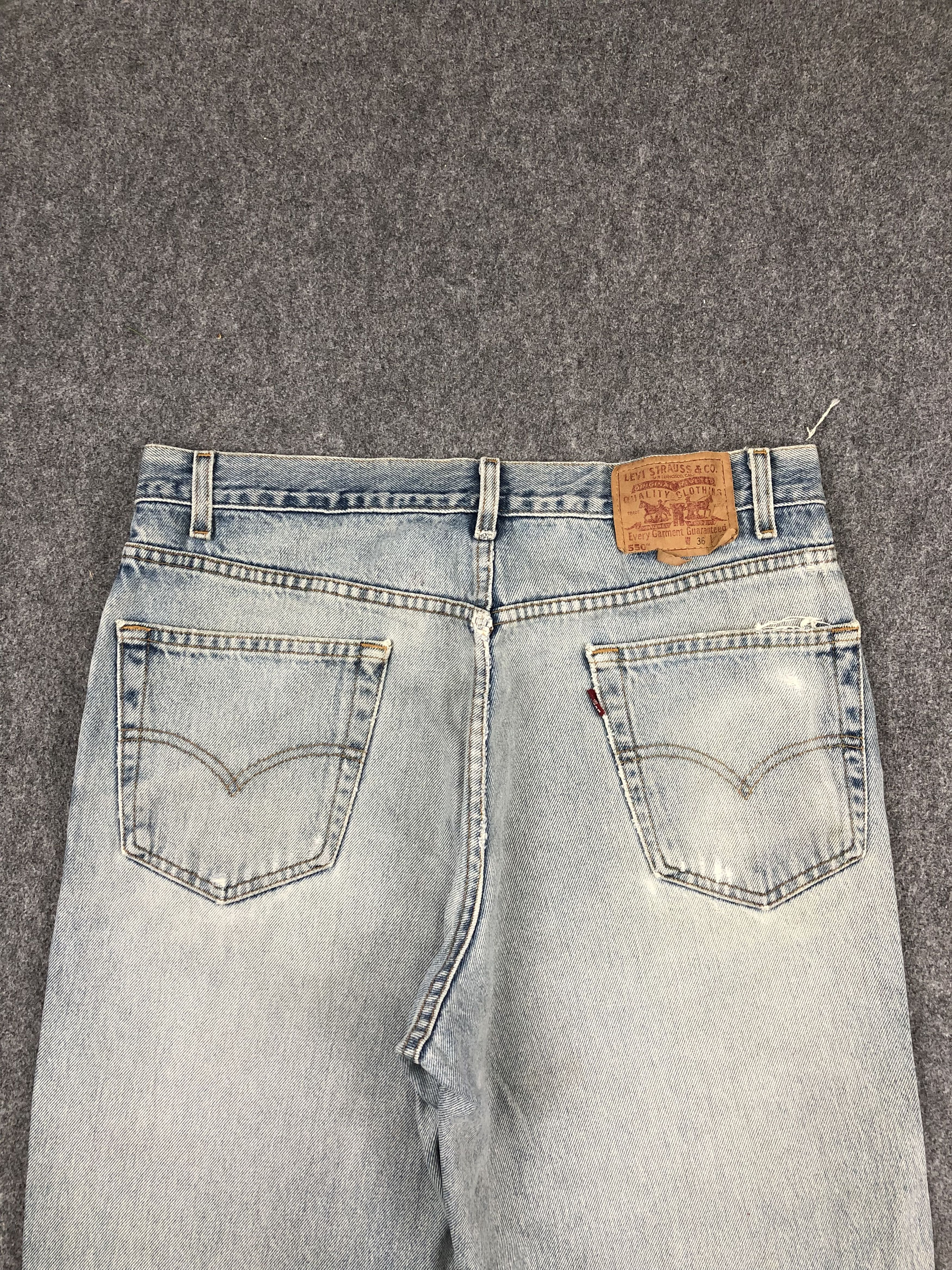 Levi's Vintage 90s Levis 550 Faded Blue Jeans DP1427 Size US 34 / EU 50 - 4 Thumbnail