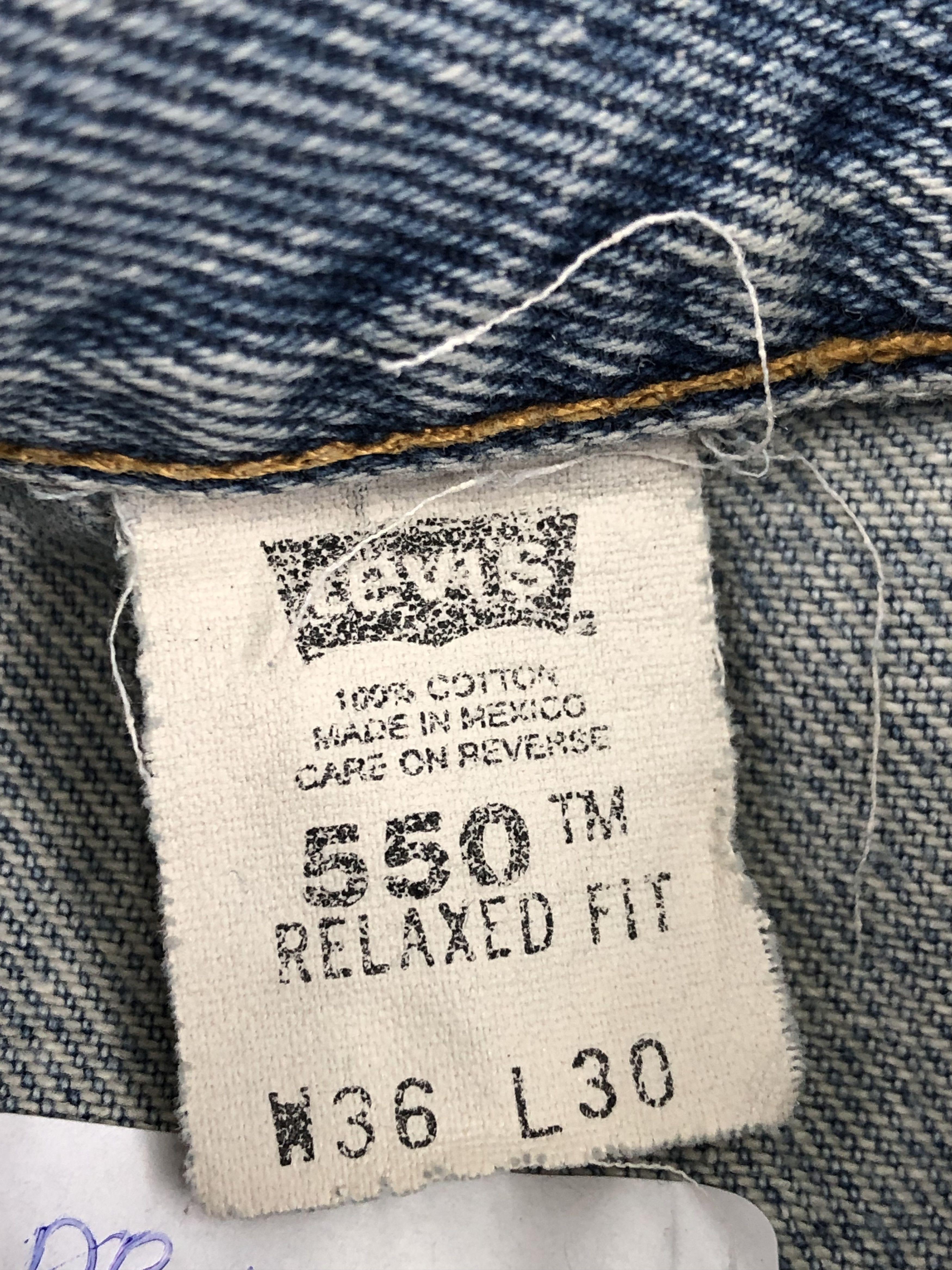 Levi's Vintage 90s Levis 550 Faded Blue Jeans DP1427 Size US 34 / EU 50 - 6 Thumbnail