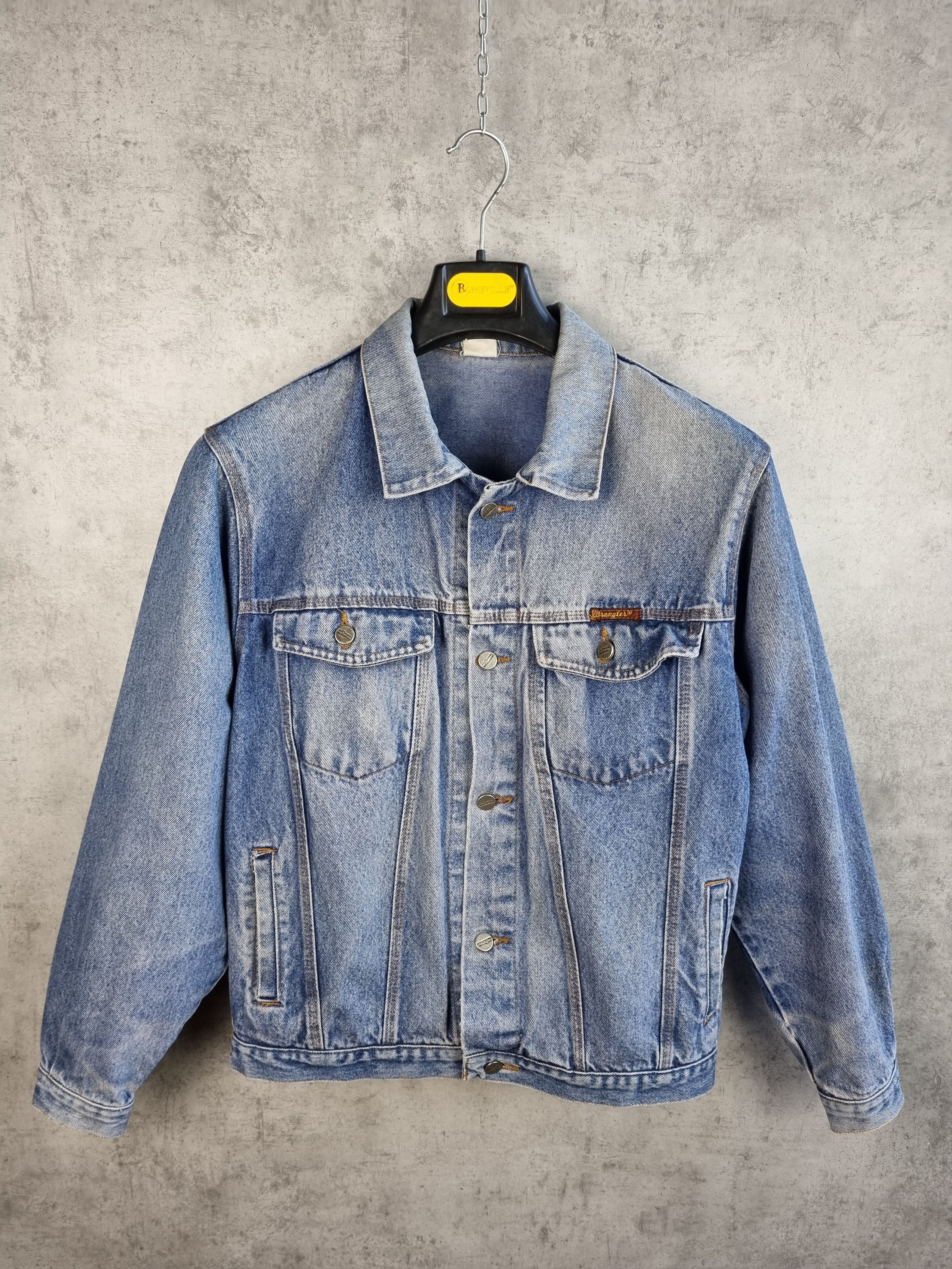 Vintage × Wrangler Rare 80s Faded WRAGLER Trucker Denim Jacket Size US L / EU 52-54 / 3 - 8 Thumbnail