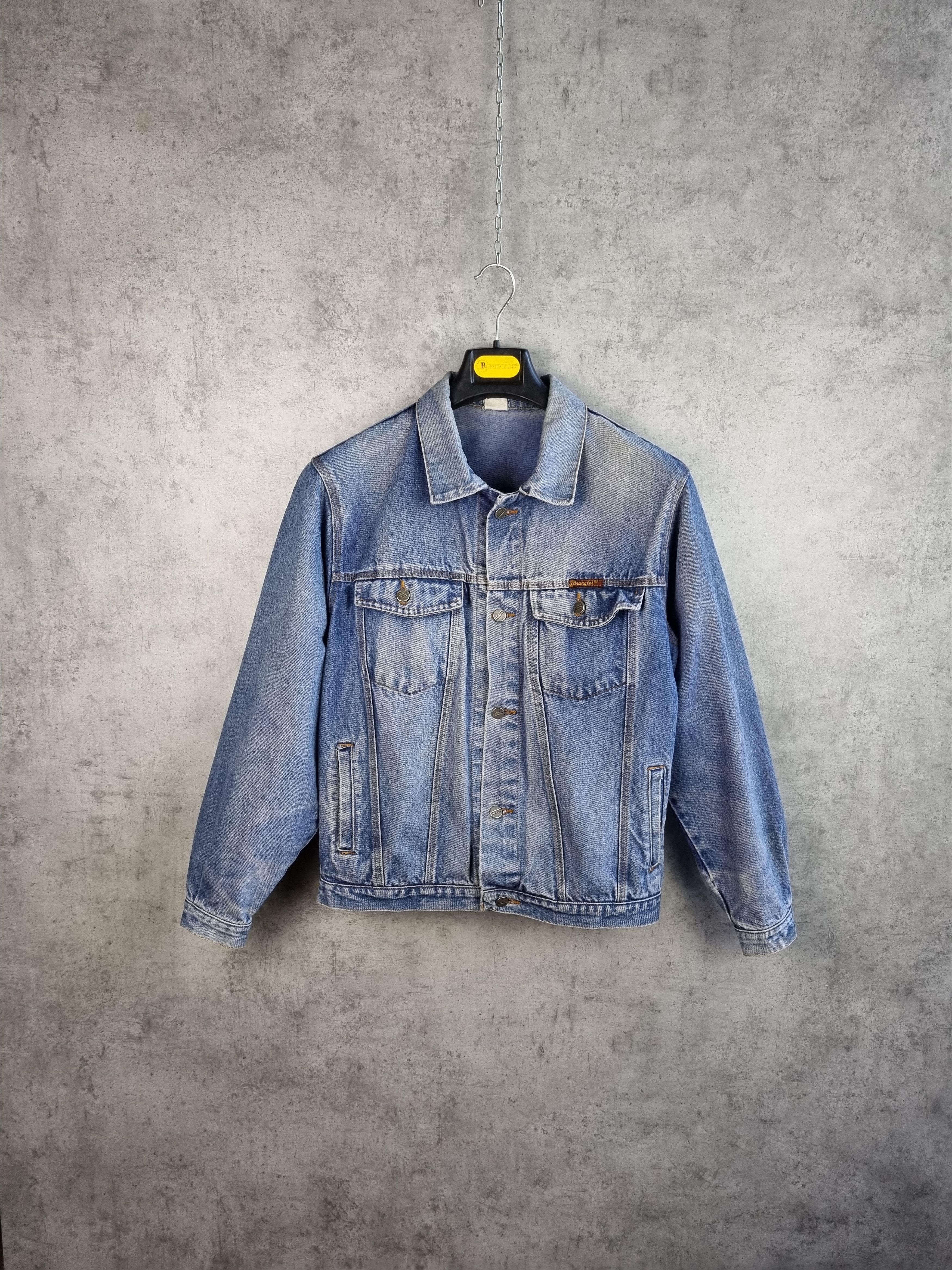 Vintage × Wrangler Rare 80s Faded WRAGLER Trucker Denim Jacket Size US L / EU 52-54 / 3 - 4 Thumbnail