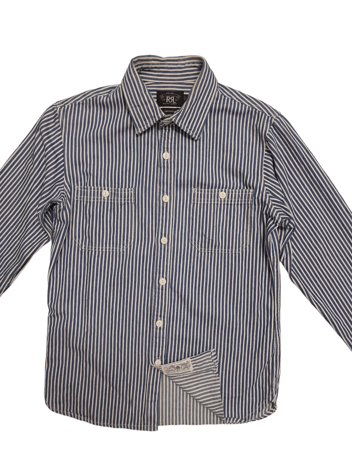 RRL Ralph Lauren RRL Polo Ralph Lauren Double RL Hickory Shirt (E828) Size US S / EU 44-46 / 1 - 2 Thumbnail