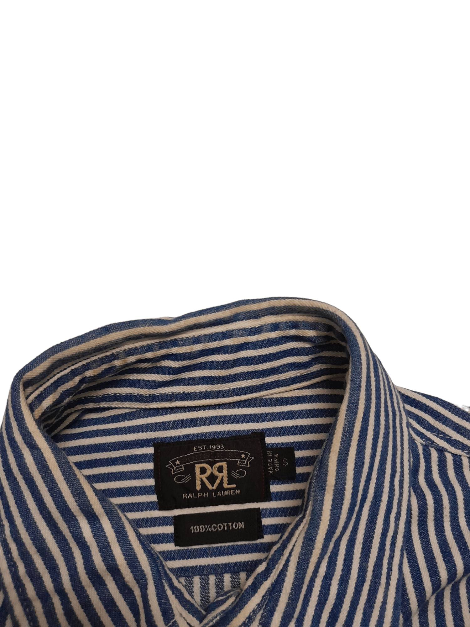 RRL Ralph Lauren RRL Polo Ralph Lauren Double RL Hickory Shirt (E828) Size US S / EU 44-46 / 1 - 3 Thumbnail