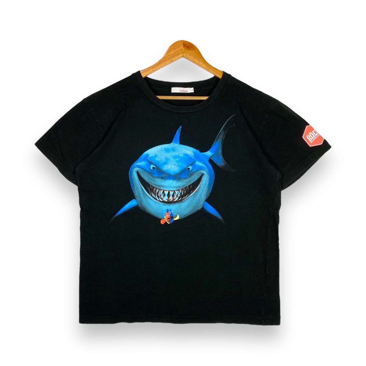 image of Disney x Movie Finding Nemo Cartoon Movie Rock In Japan Tee in Black, Men's (Size Large)