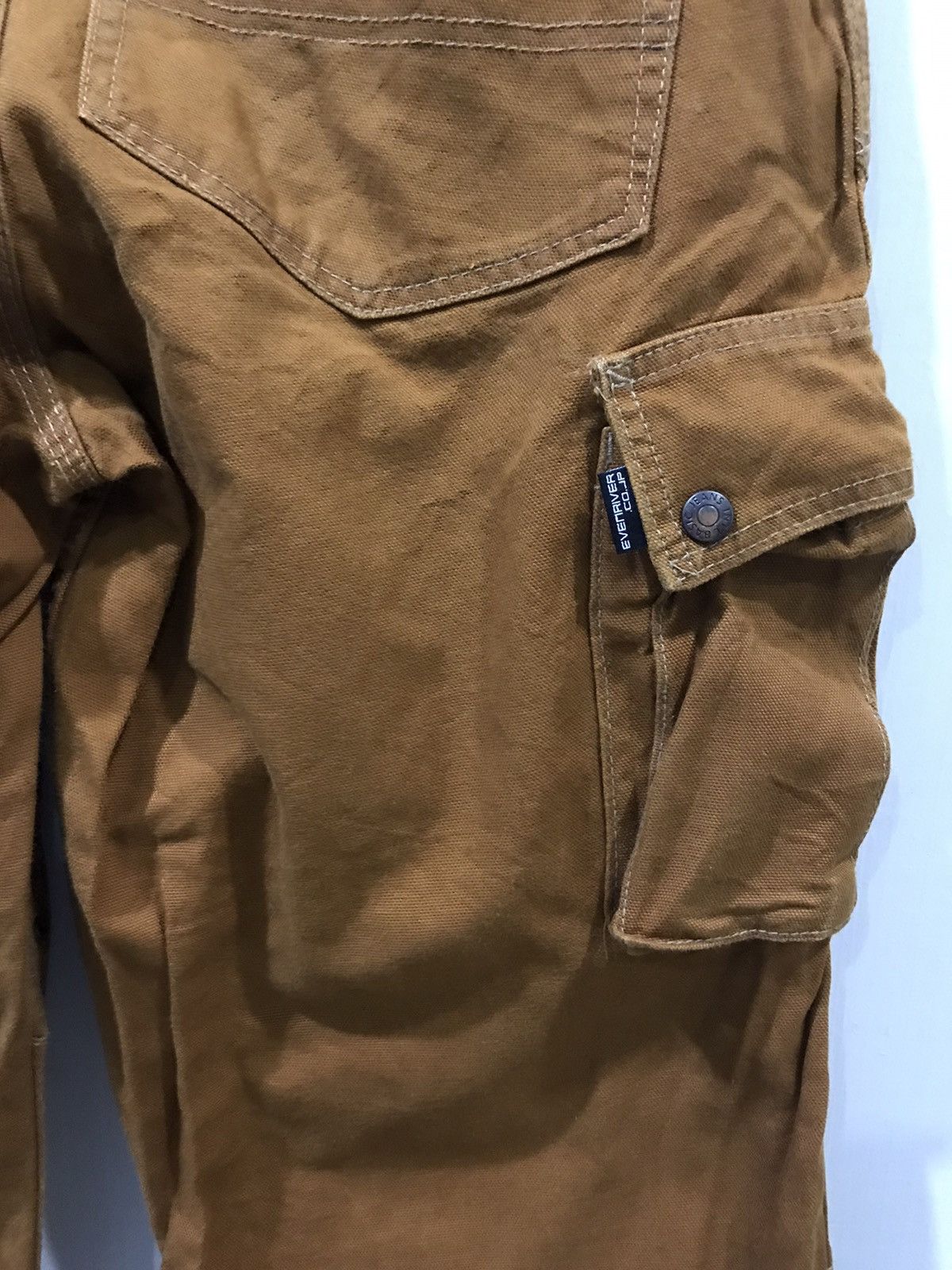 Japanese Brand EVENRIVER Japan WorkWear 40s Design Duck Canvas Cargo Pant Size US 28 / EU 44 - 11 Thumbnail