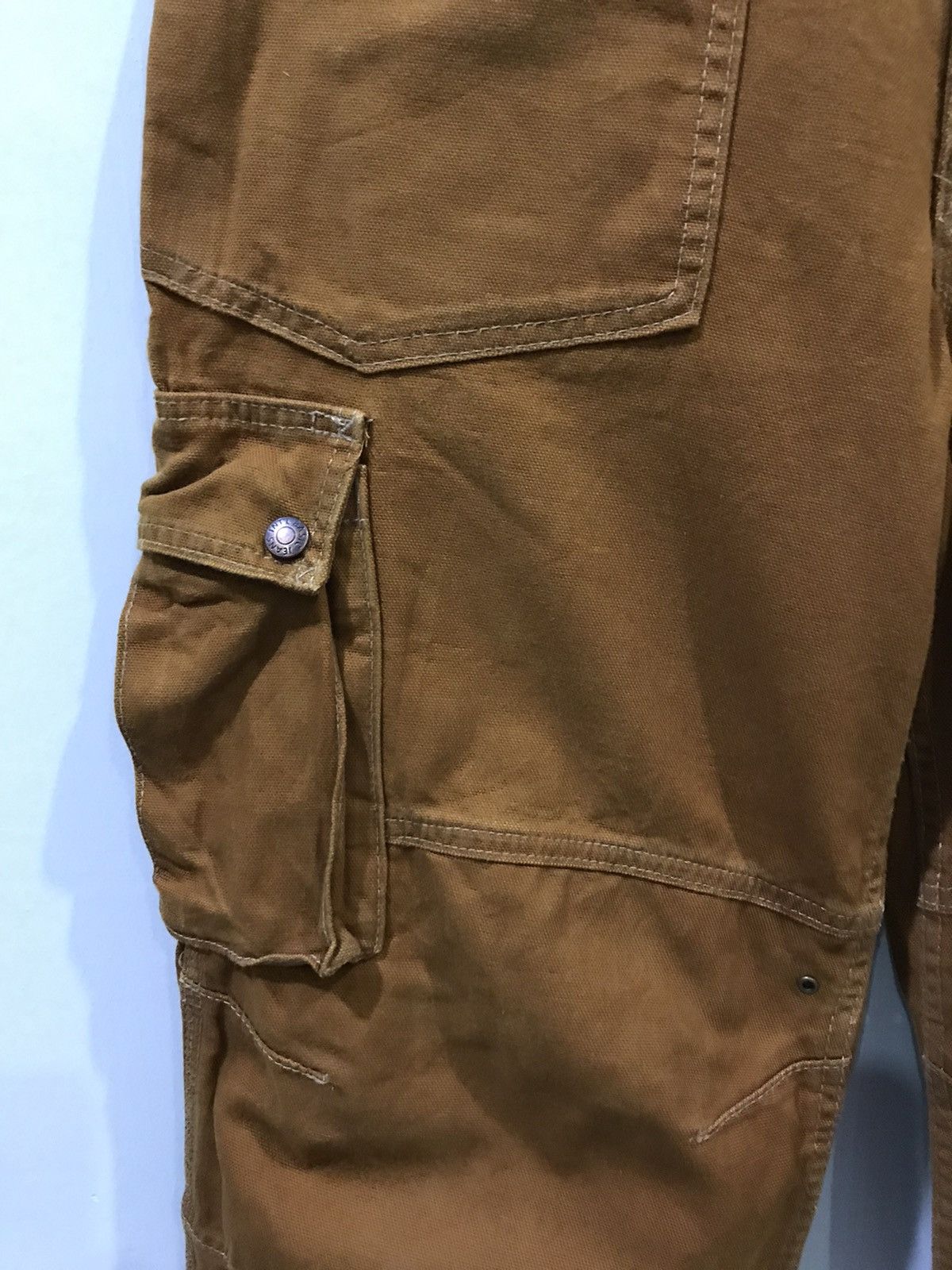 Japanese Brand EVENRIVER Japan WorkWear 40s Design Duck Canvas Cargo Pant Size US 28 / EU 44 - 5 Thumbnail