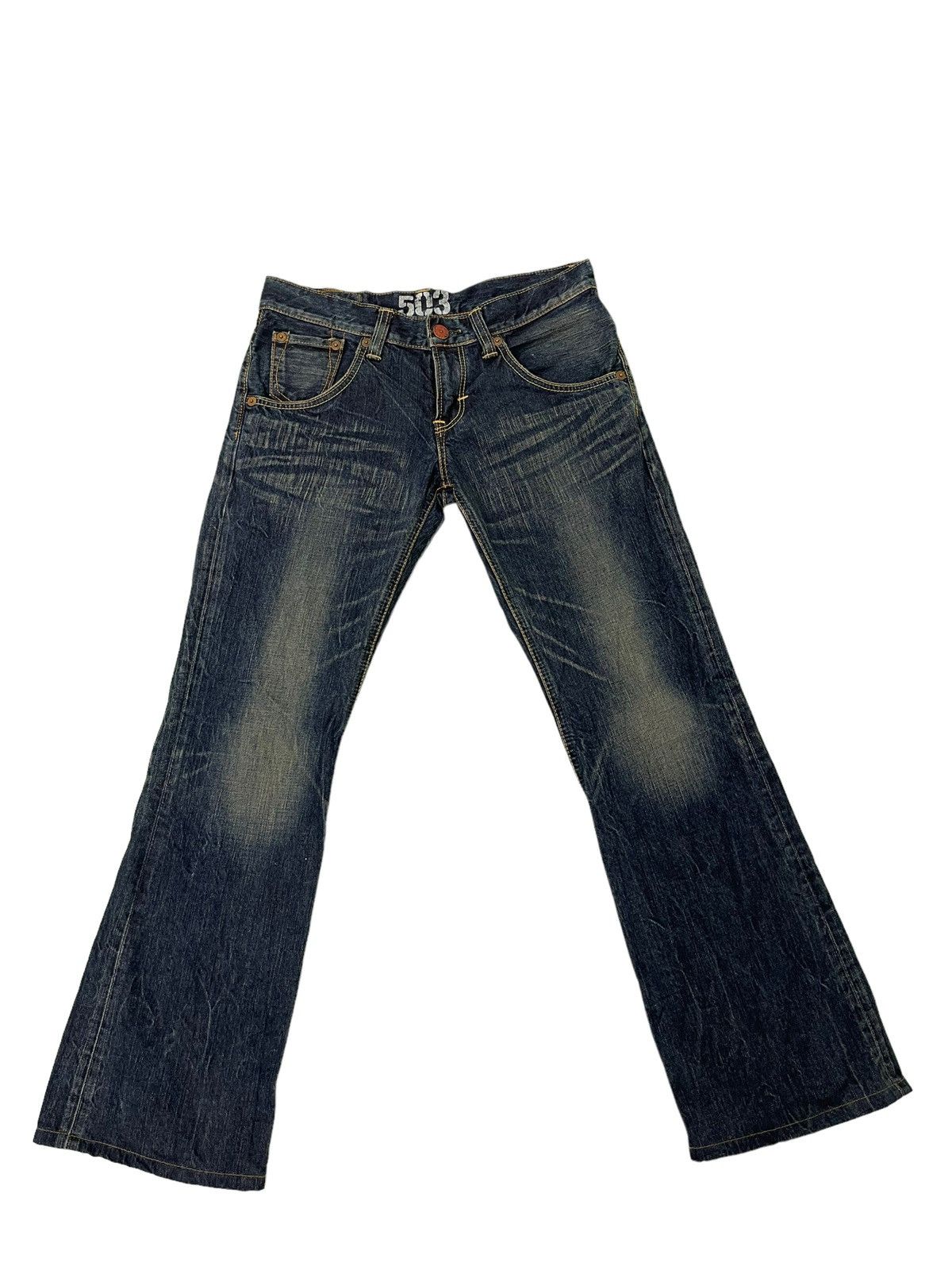 Edwin Flare Jeans Edwin Japan Acid Wash Boot Cut Denim 4🟦8 Size US 31 - 2 Thumbnail