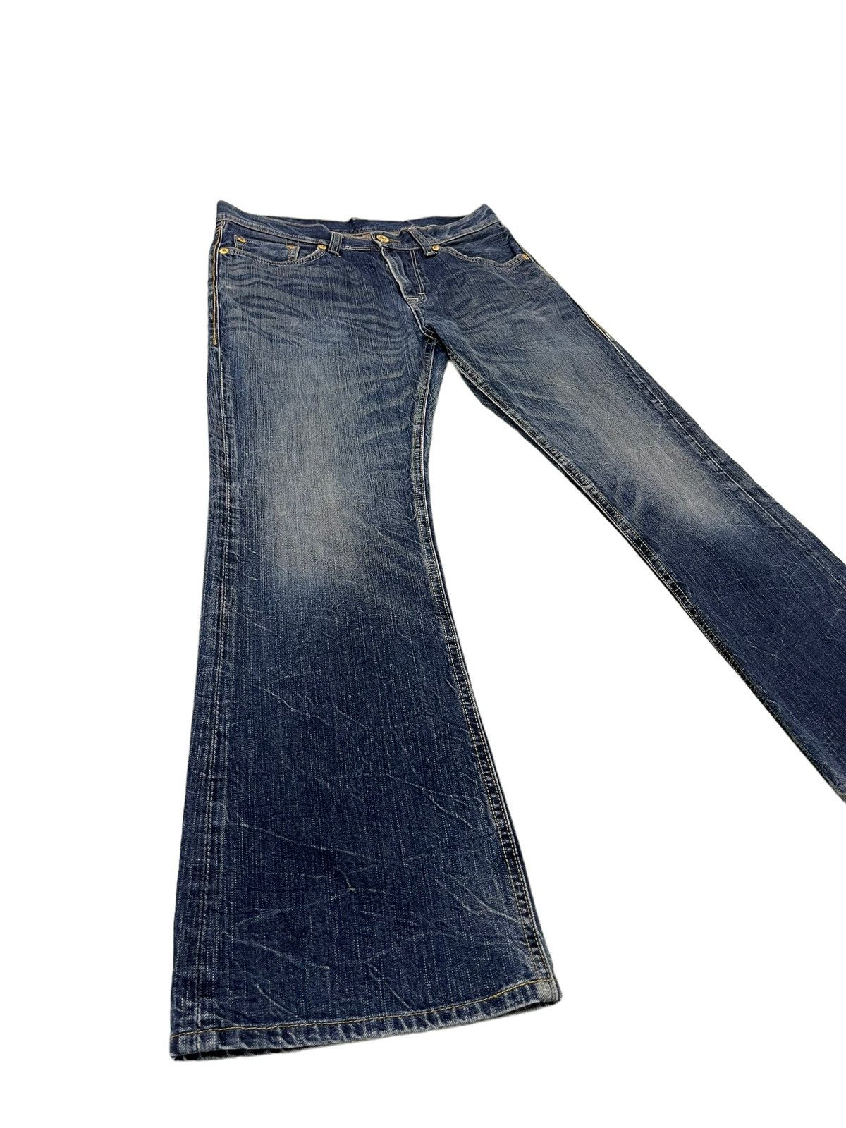 Japanese Brand Flare Jeans Denim Craft Acid Wash Boot Cut Denim 4🟦7 Size US 32 / EU 48 - 11 Thumbnail